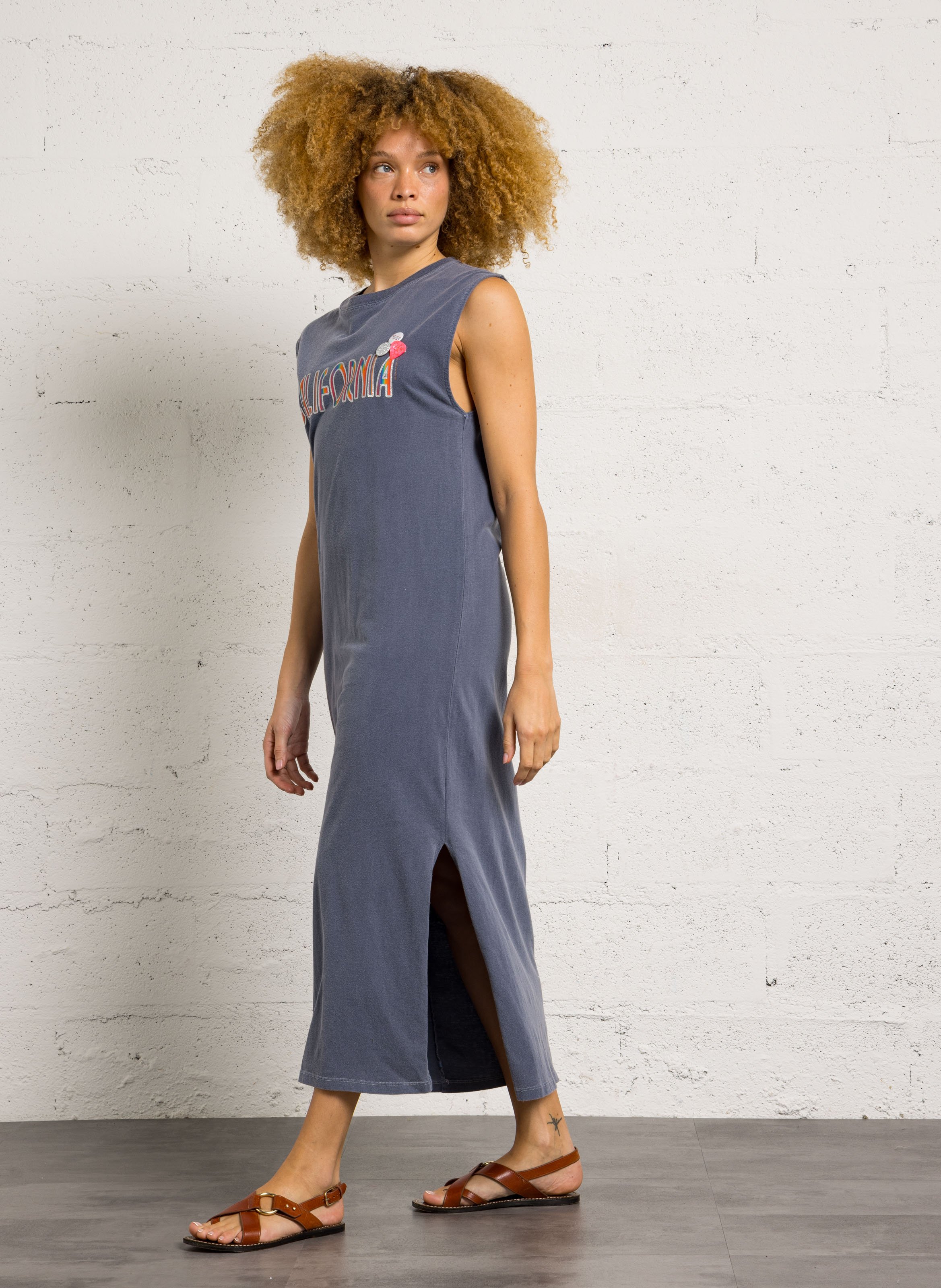 Long straight-cut cotton dress NEWTONE Blue