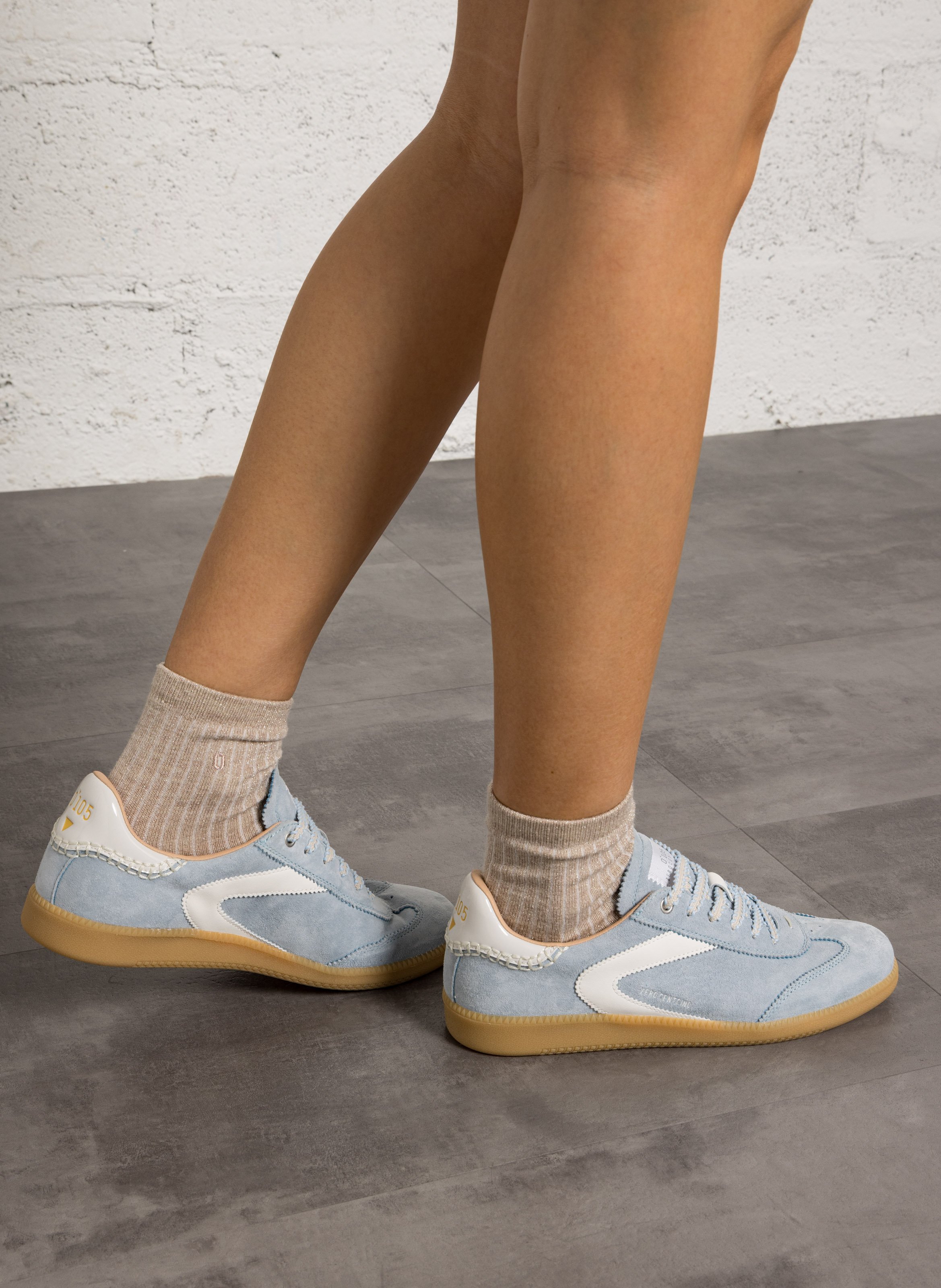 Sneaker mit Schnürung aus Wildleder 0'105 Blau