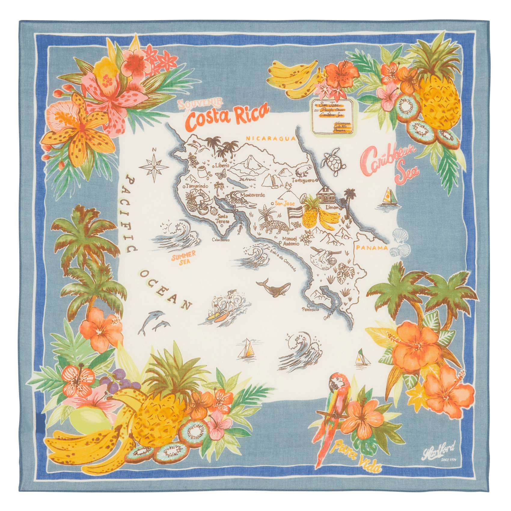 Katoenen foulard met print HARTFORD