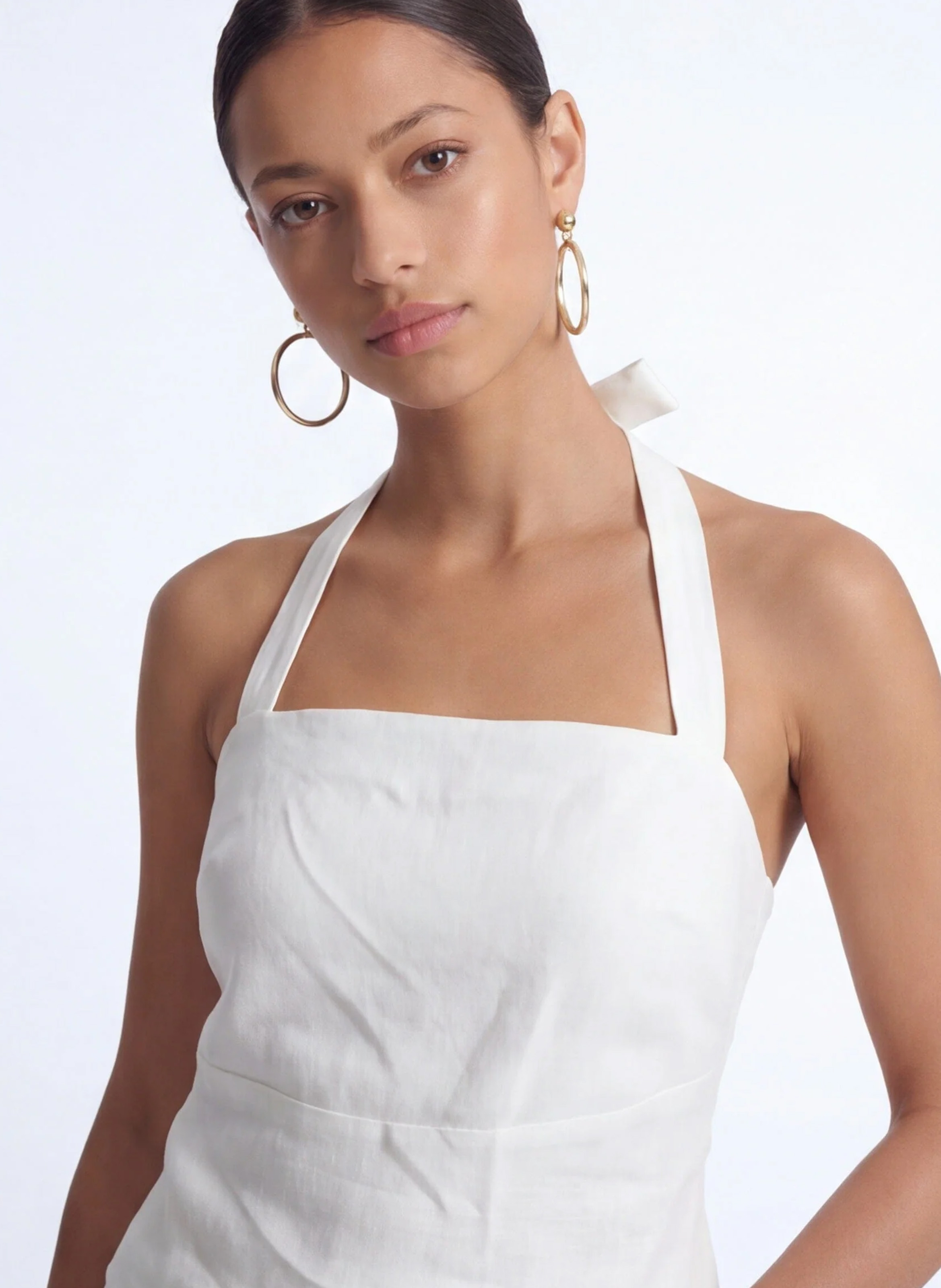 Top bustier en lin KOOKAI Blanc