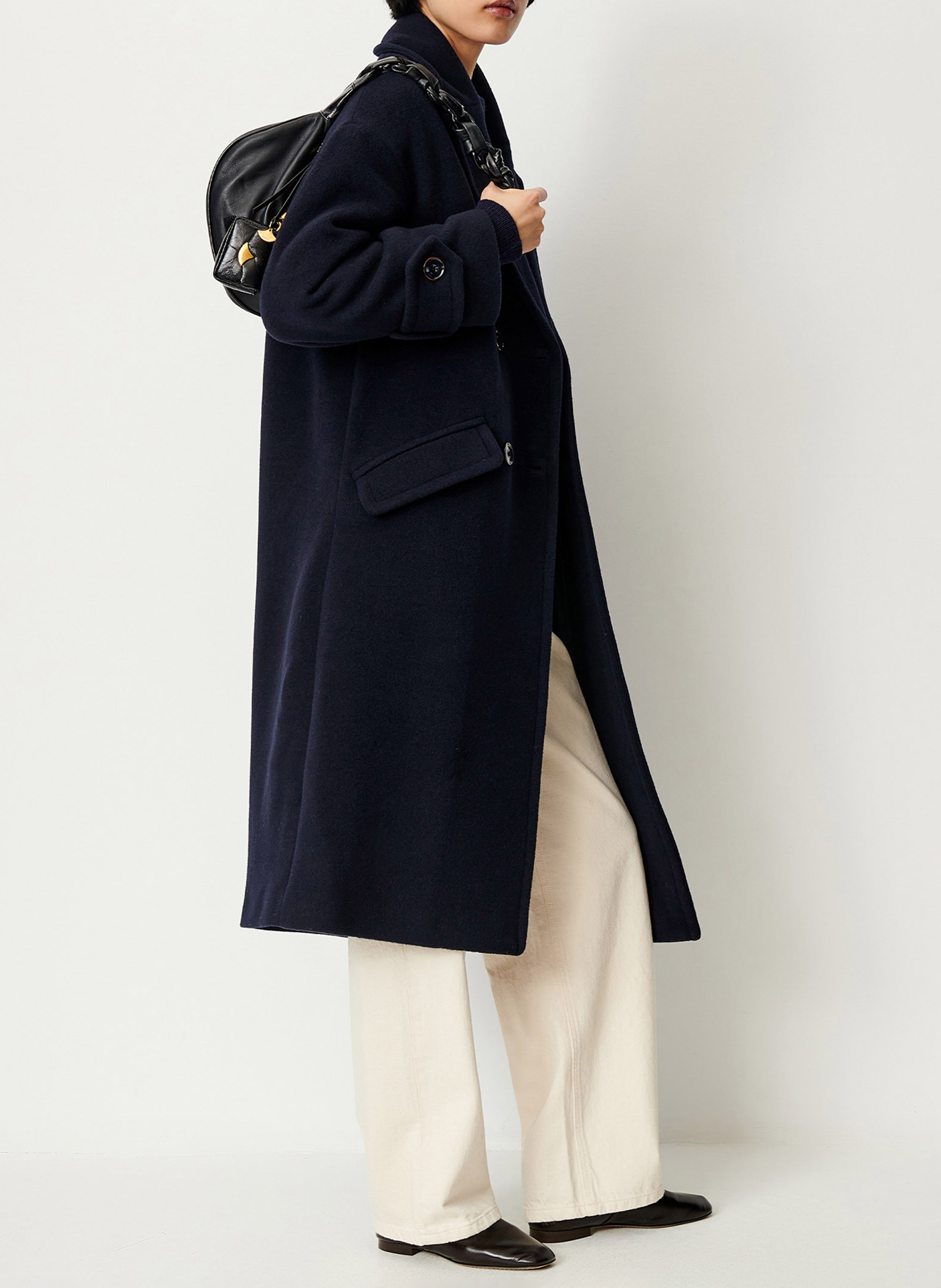 Oversized jas met reverskraag van gemengd wol SESSUN