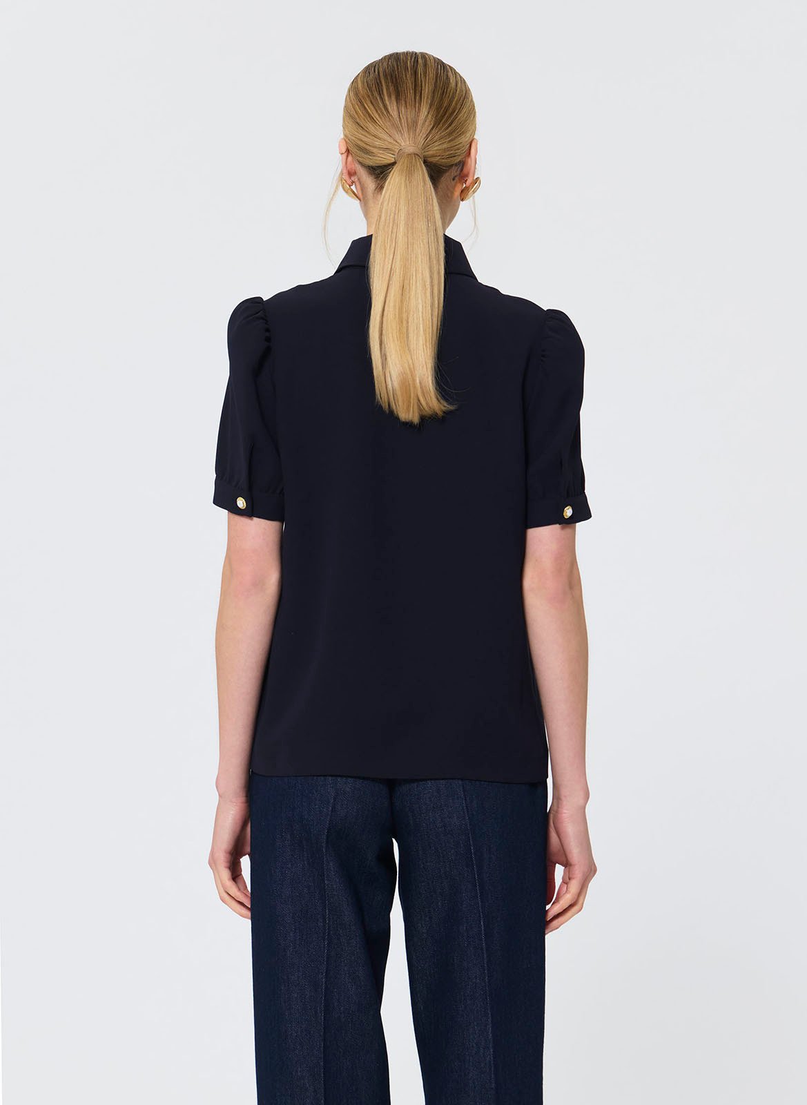 Classic-collar top TARA JARMON Blue