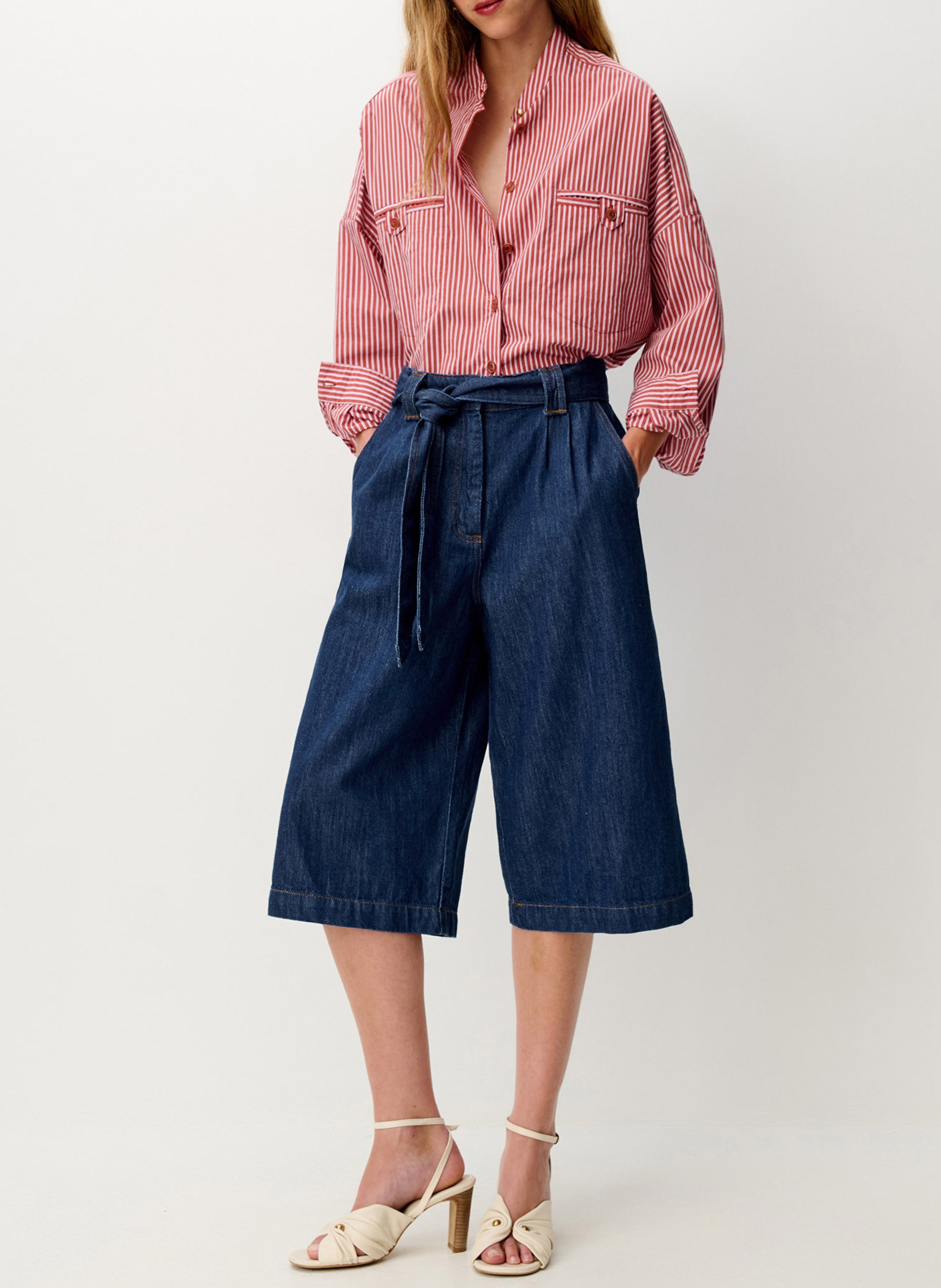 Chemise oversize col mao SESSUN Rose