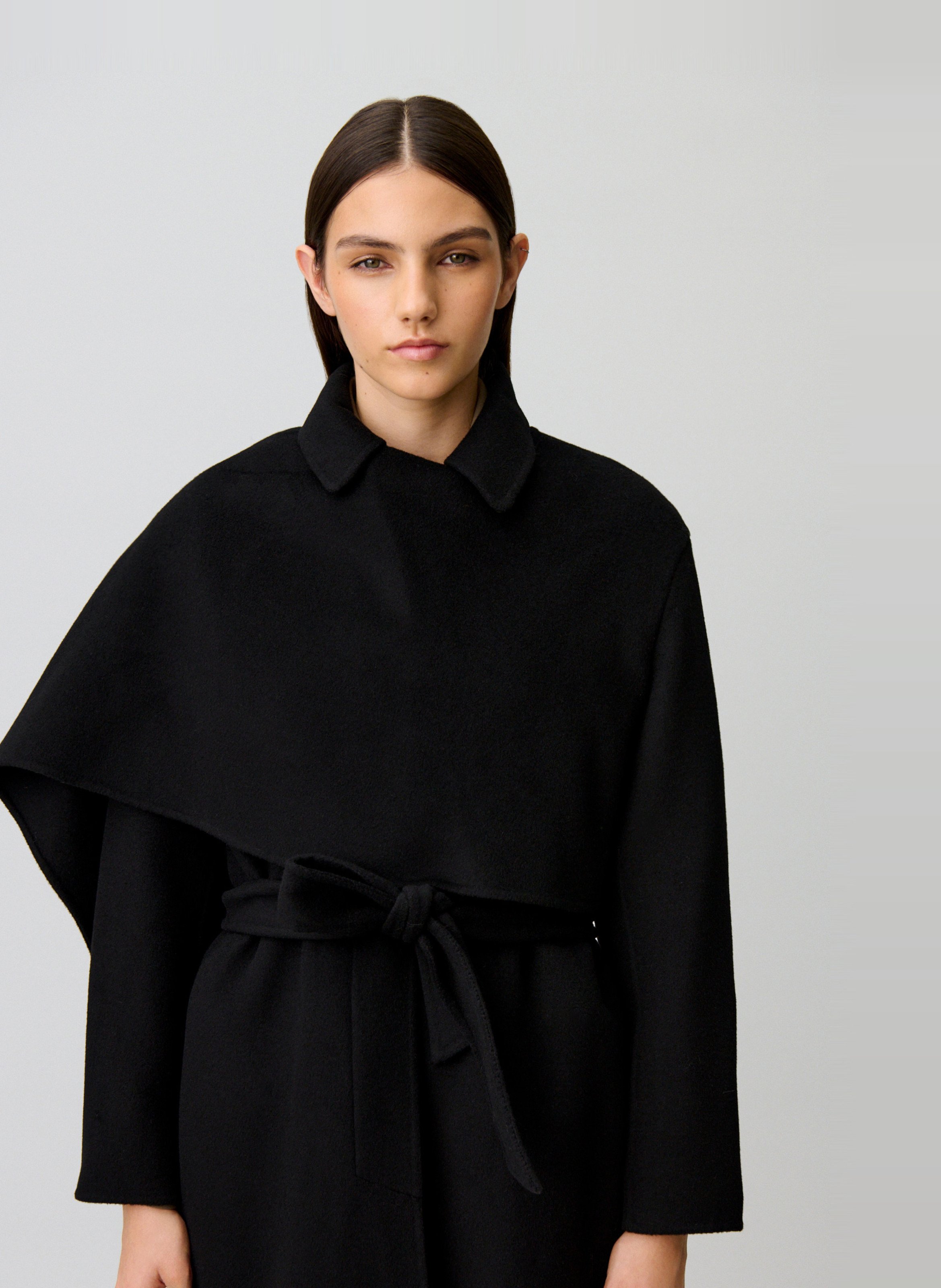 Manteau col classique en laine mélangée CLAUDIE PIERLOT Noir
