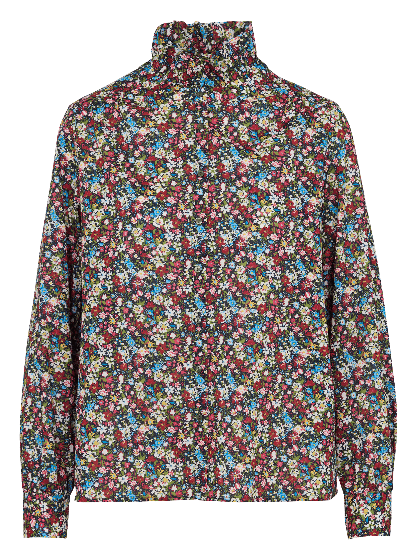 Chemisier col victorien imprimé fleuri en coton MAISON 123 Beige