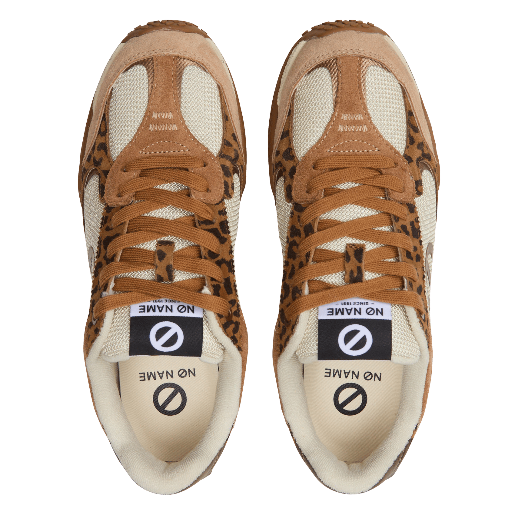 Lage sneakers met dierenprint van leer NO NAME Veelkleurig