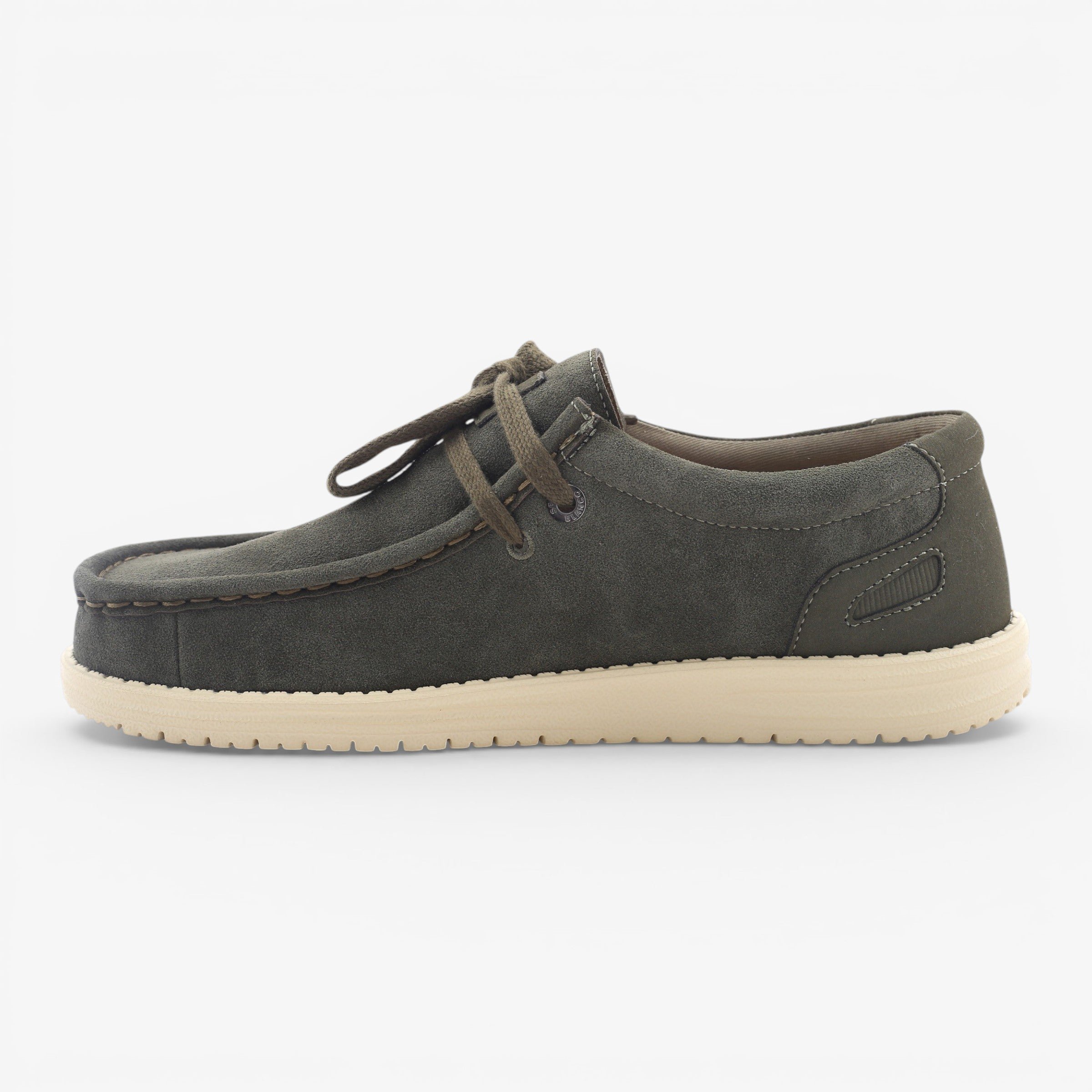 Green khaki suede Saint Jean boat shoes sbplay SERGE BLANCO Khaki