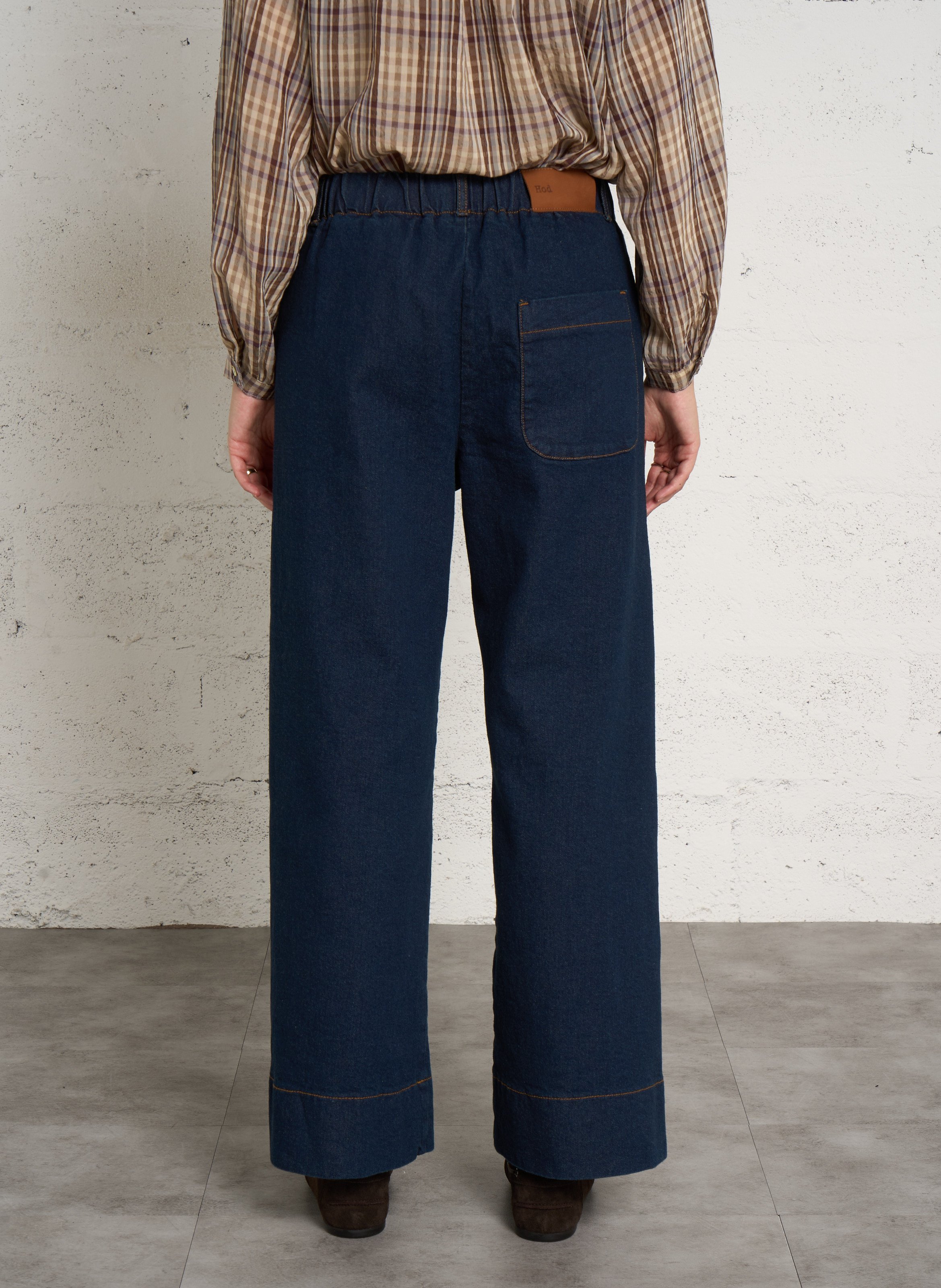 Rechte jeans in ruwe katoenmix HOD PARIS Blauw