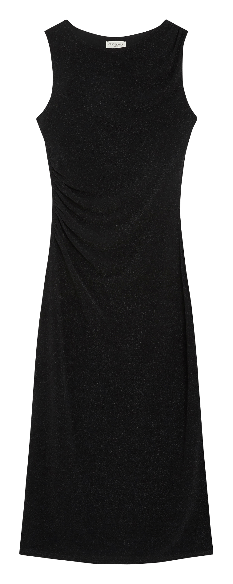 Robe longue sans manches métallisée GRACE ET MILA Noir