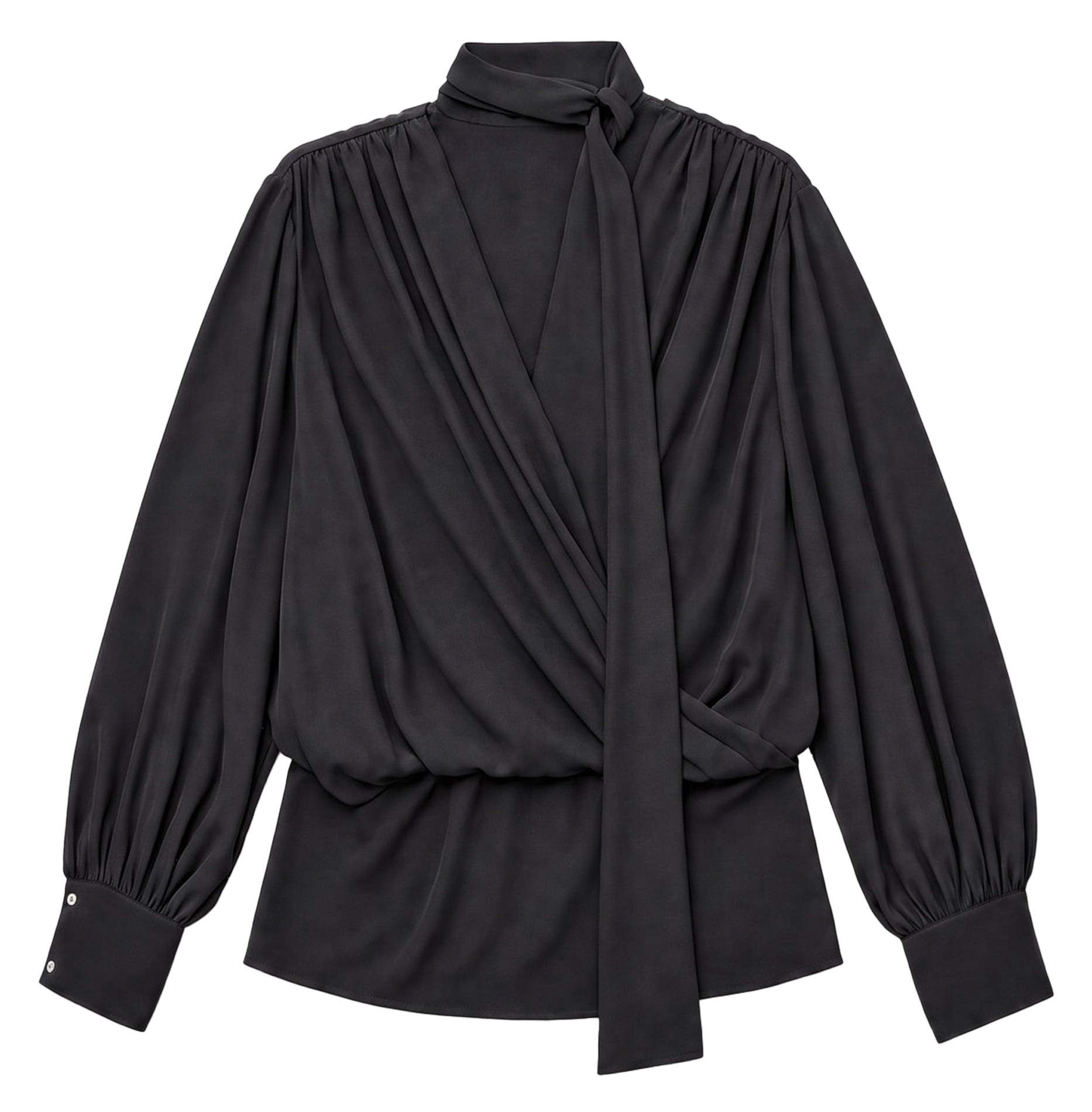 Top drapé col lavallière   IRO Noir