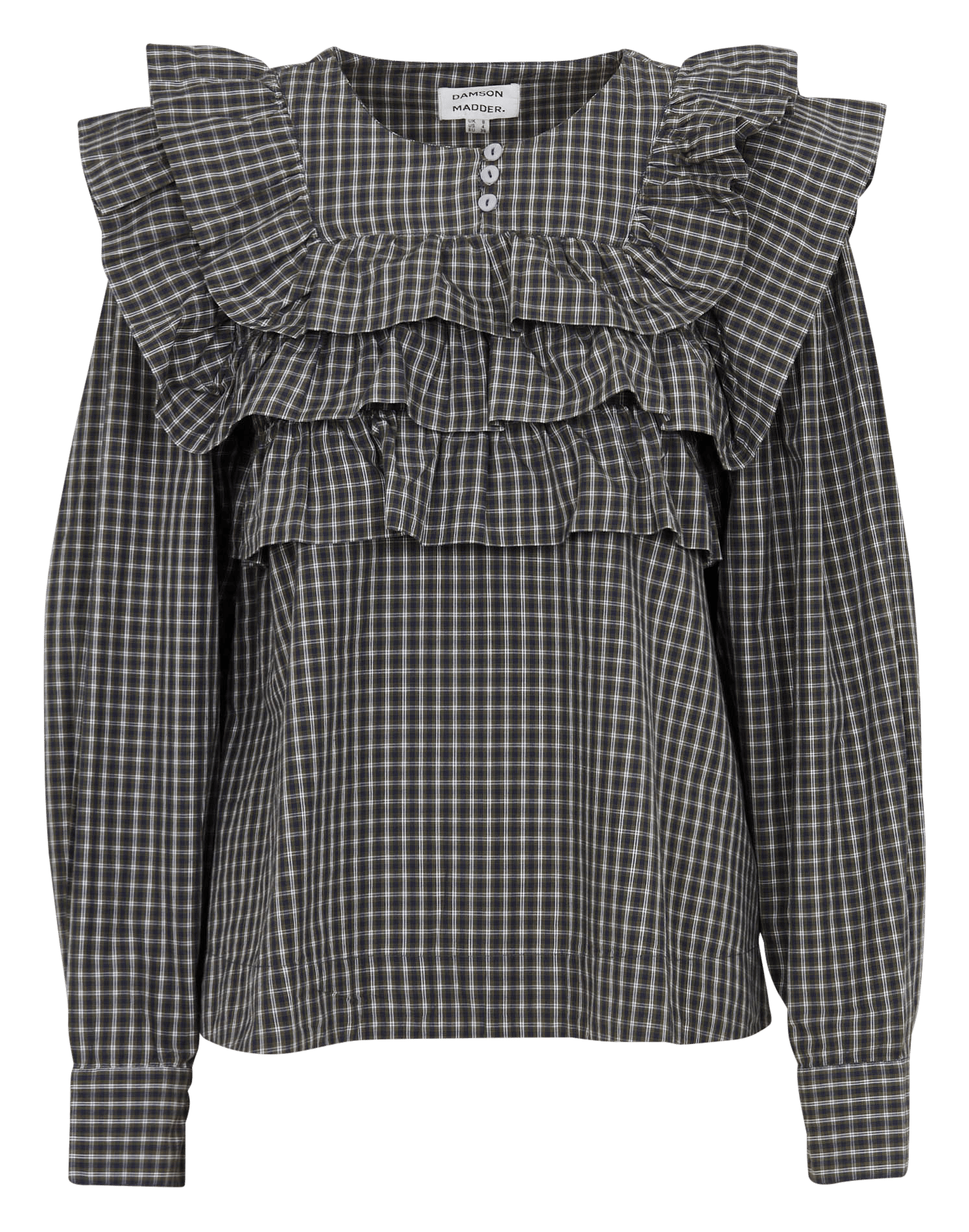 Round-neck checked cotton blouse DAMSON MADDER Multicolored