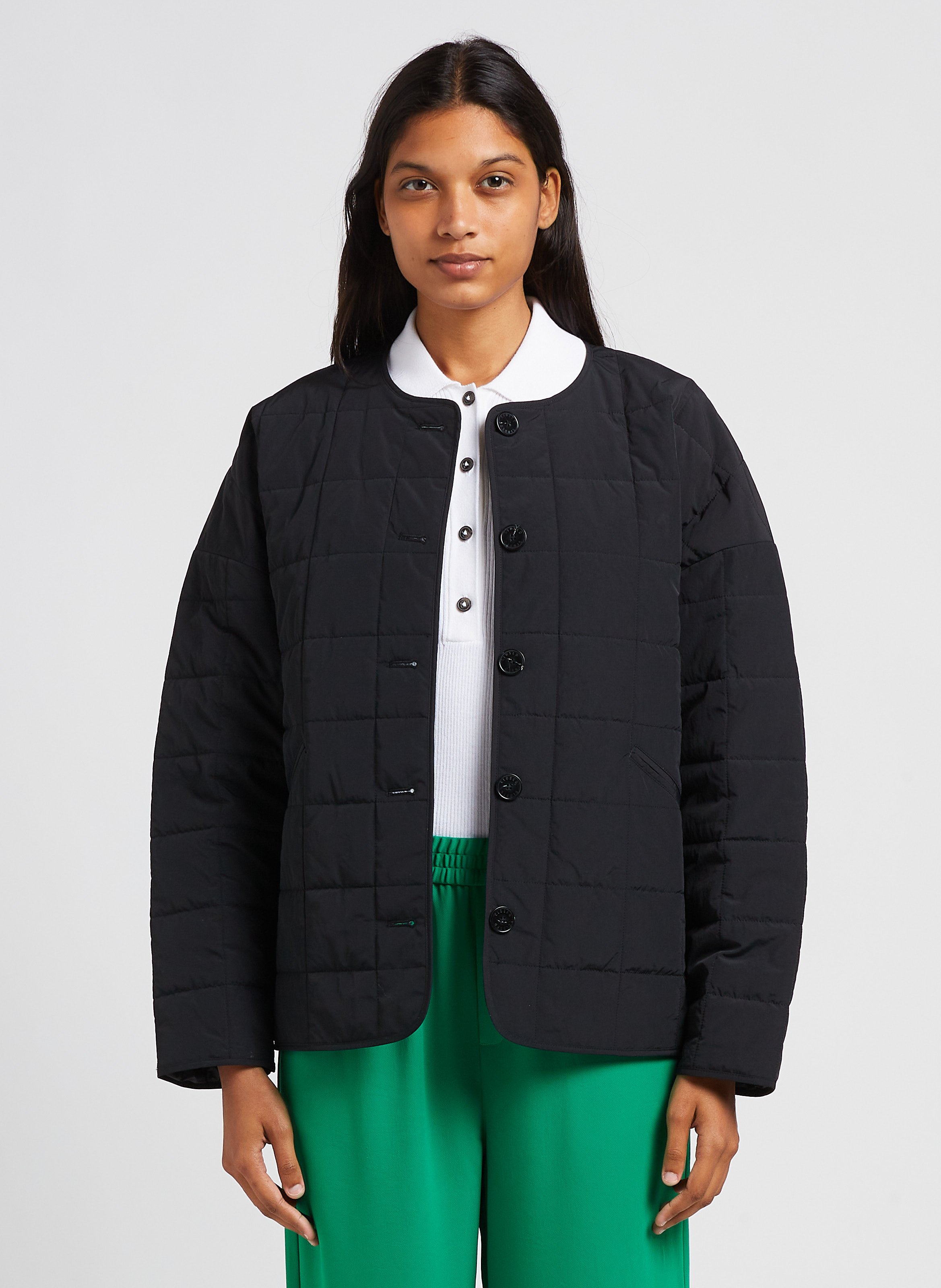 Oversized Quilted Jacket Black Closed Women Place des Tendances