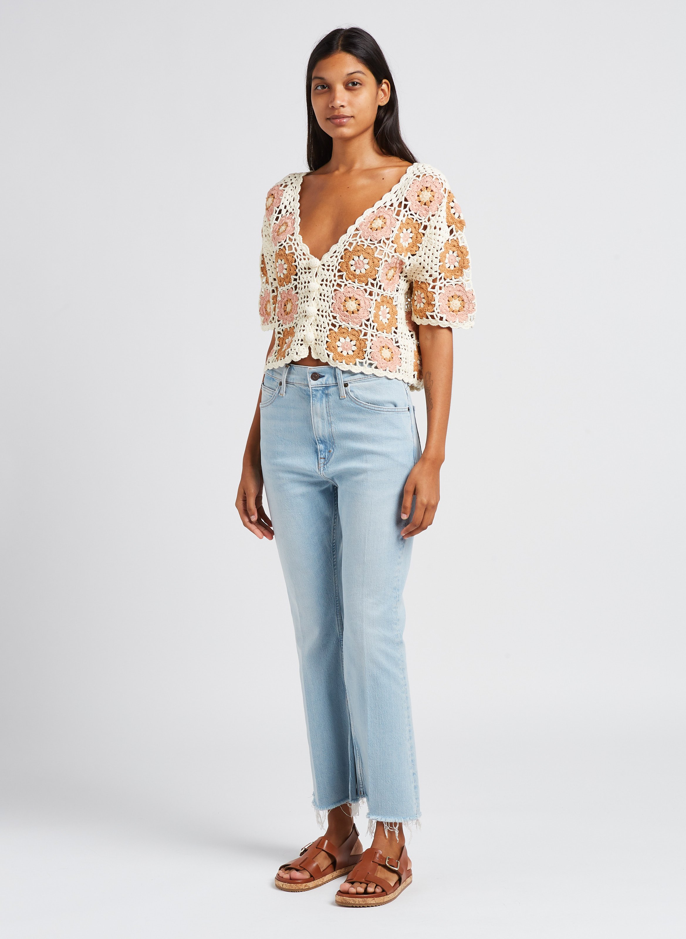 Jean flare 7/8 en coton mélangé POLO RALPH LAUREN Bleu