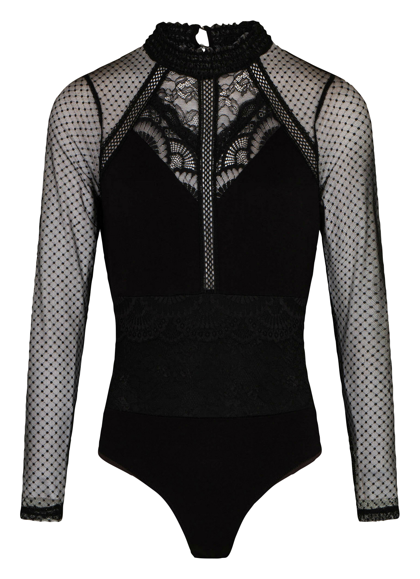 Close-fit high-neck bodysuit MORGAN Black