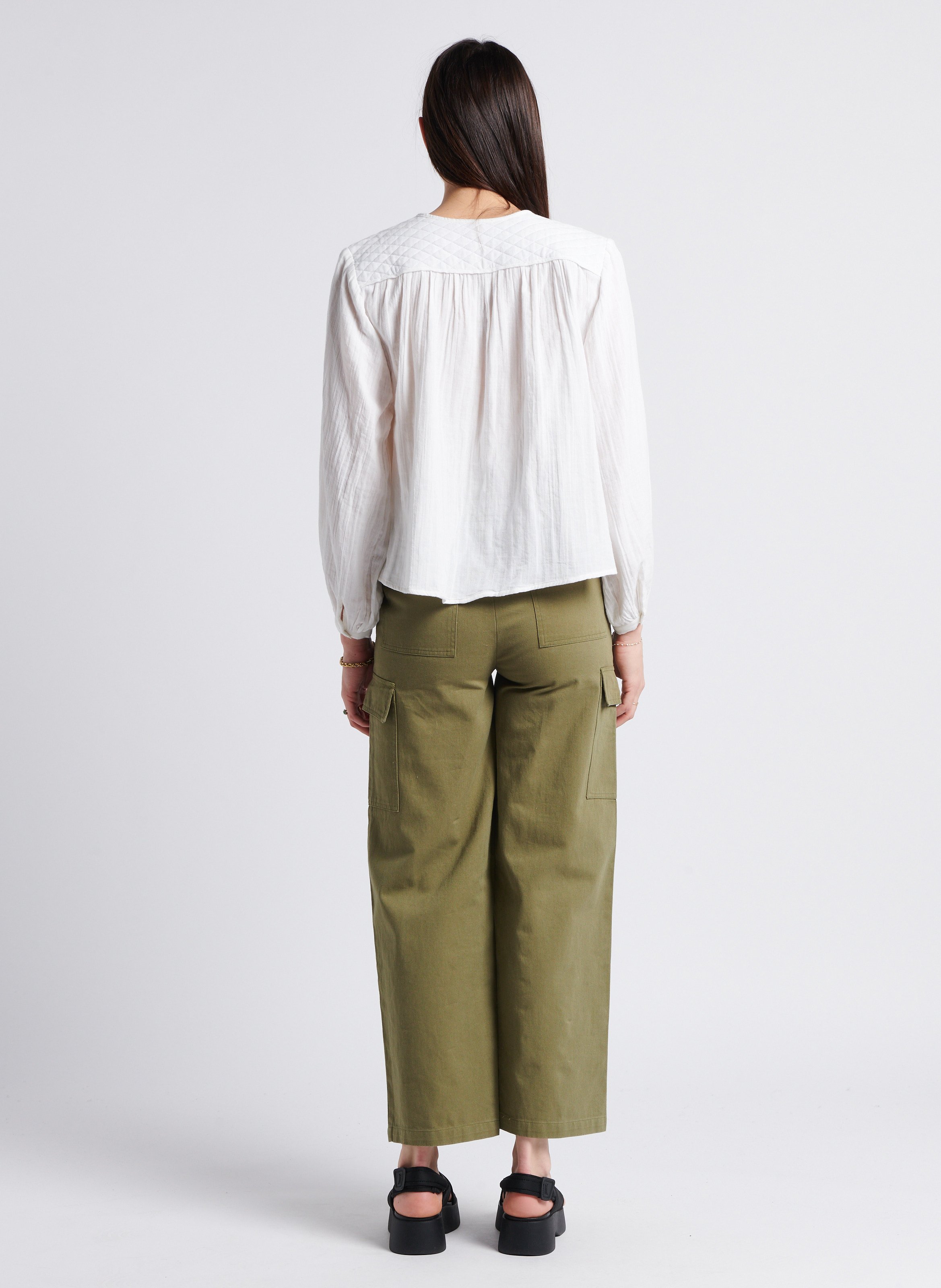 Katoenen cargobroek LA PETITE ETOILE Kaki