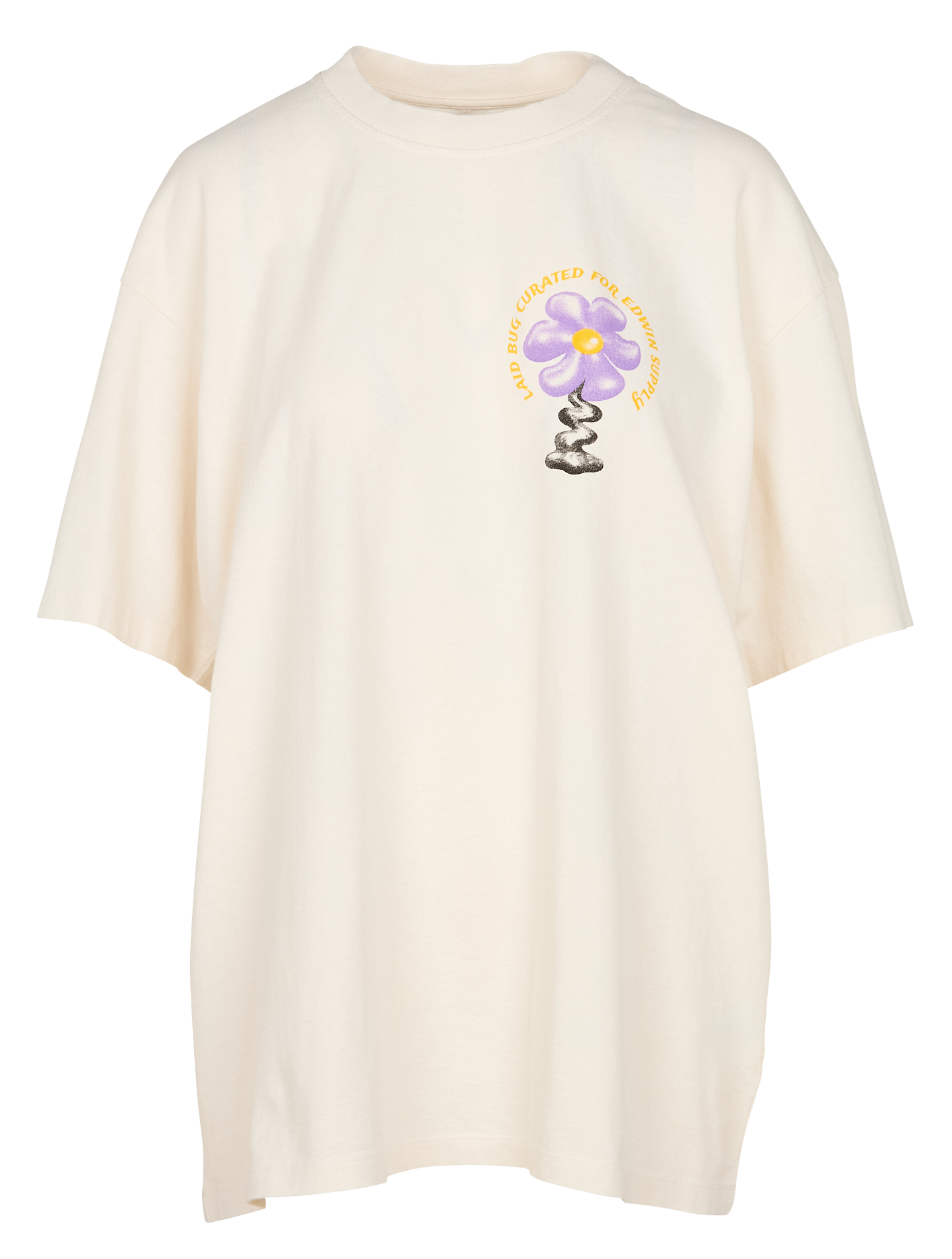 Straight screen-printed cotton T-shirt EDWIN White