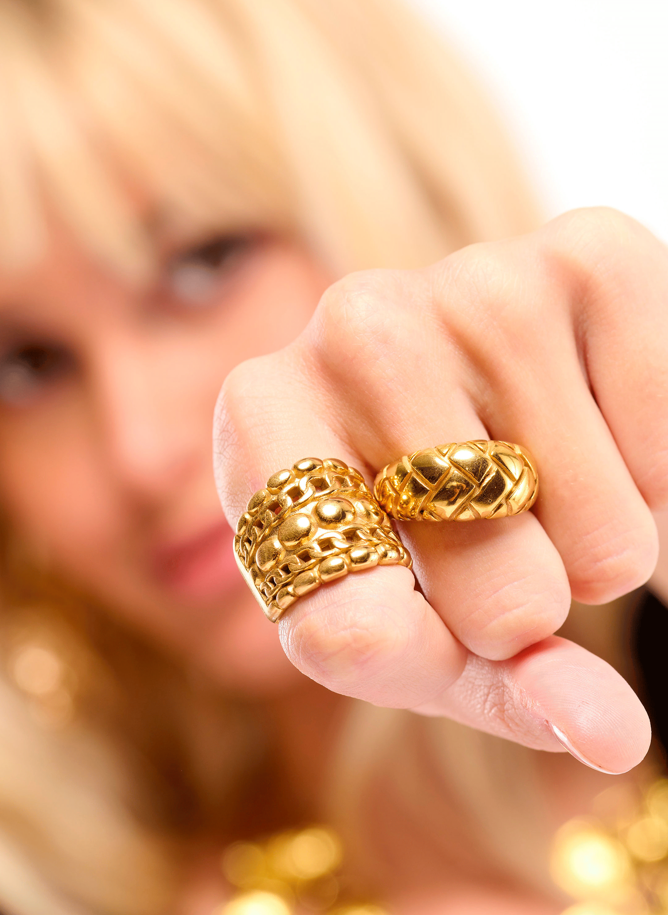 Braided stainless steel ring HIPANEMA Golden