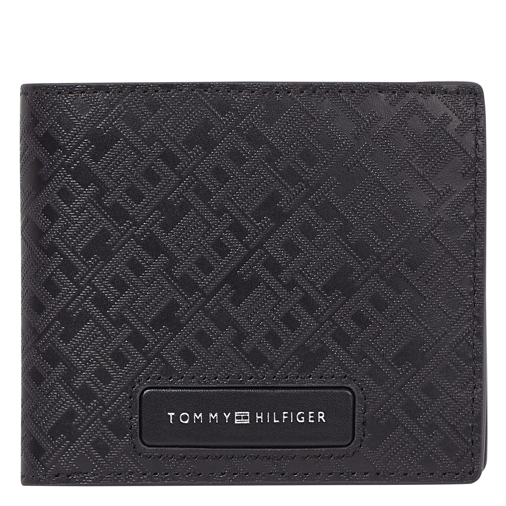 Kleine, leren portemonnee TOMMY HILFIGER Zwart