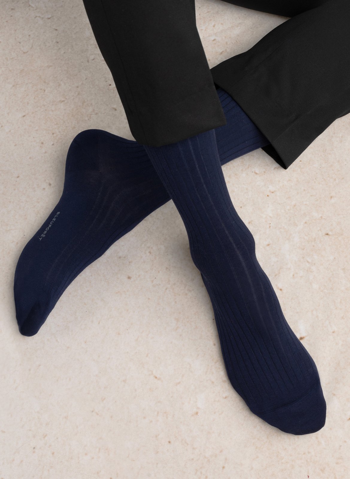 Cotton socks with logo BLEUFORET Blue