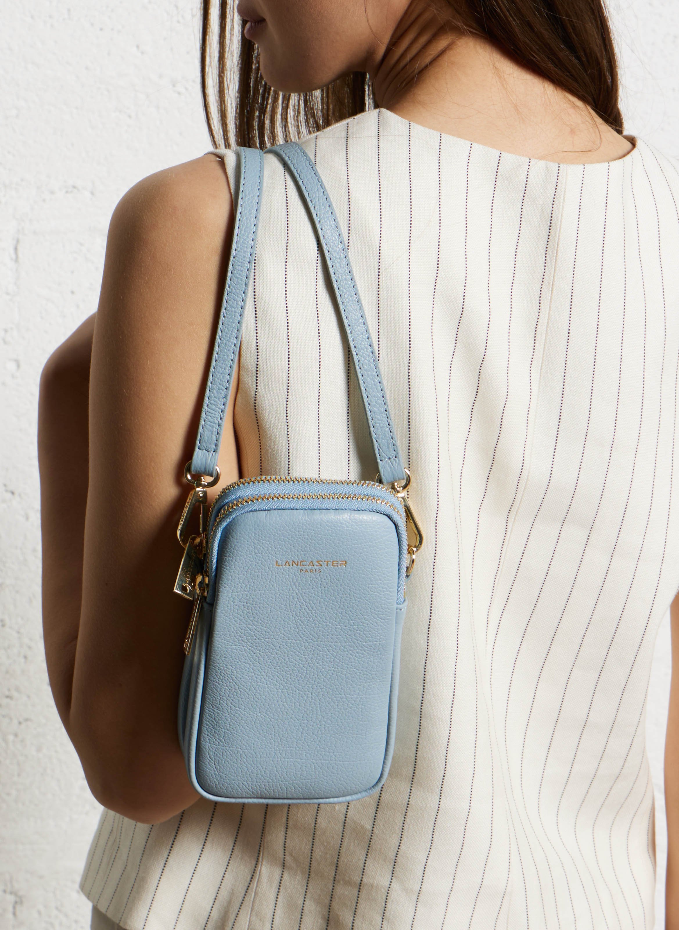 Leather phone bag Blue