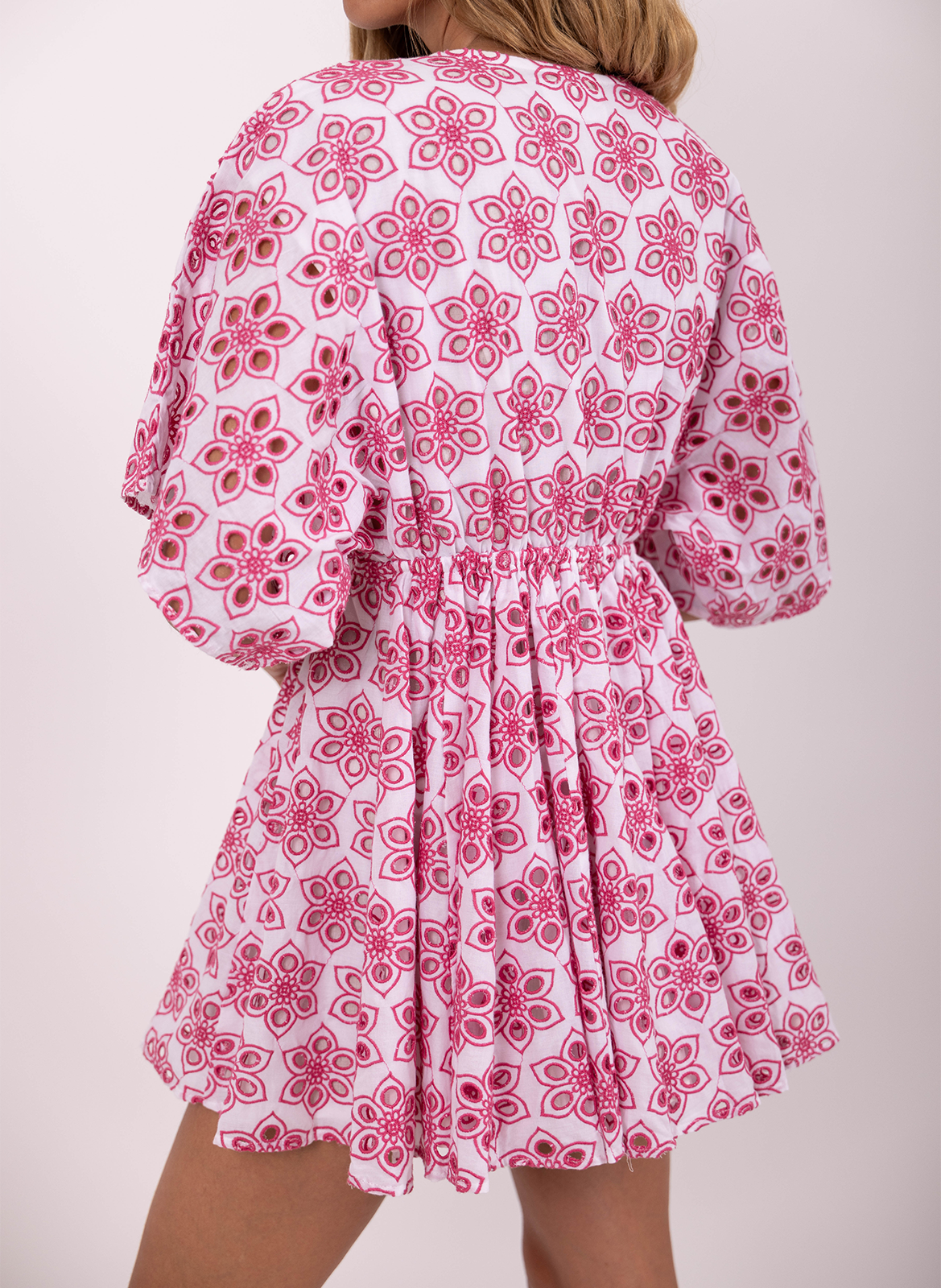 Robe courte cintrée en coton SUNDRESS Rose