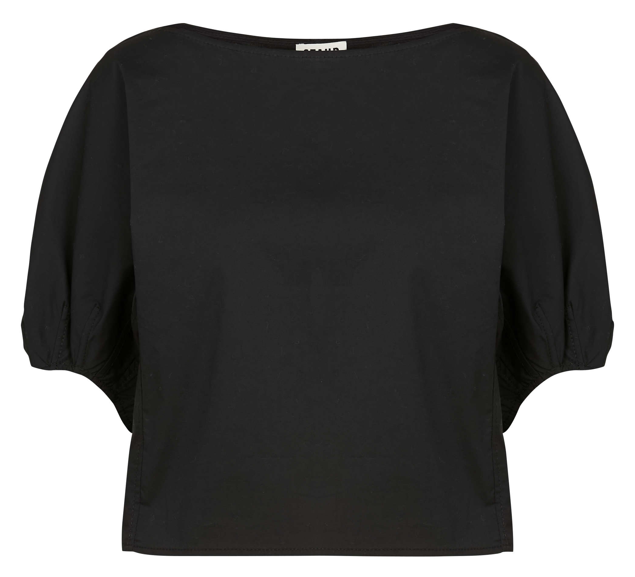 Boat neck top in blended cotton STAUD Black