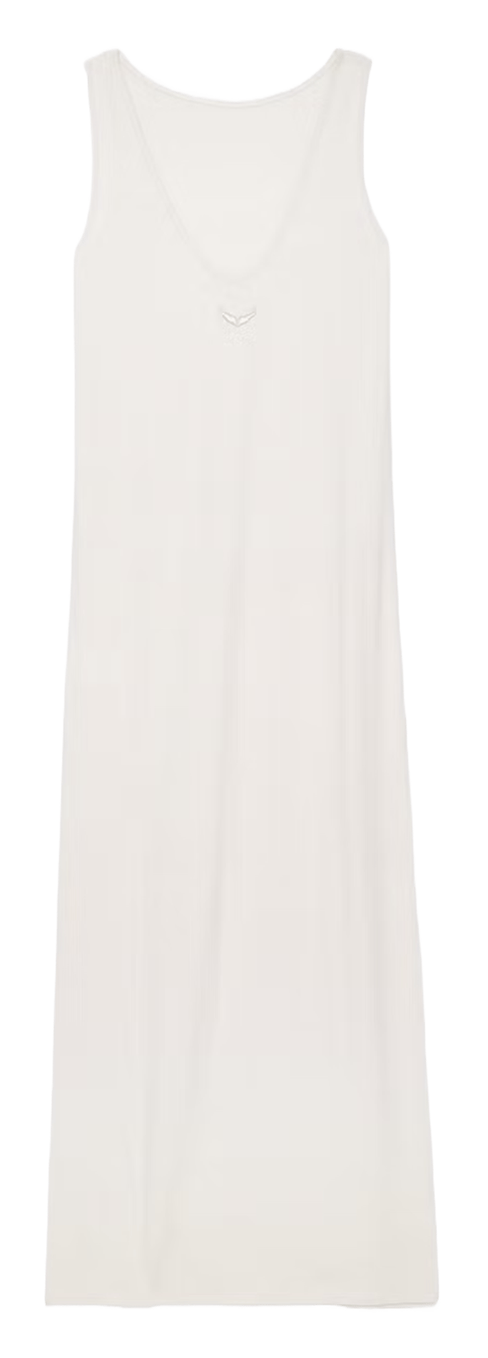 Langes Kleid mit V-Ausschnitt aus Baumwolle und Leinen gemischt ZADIG&VOLTAIRE Weiss