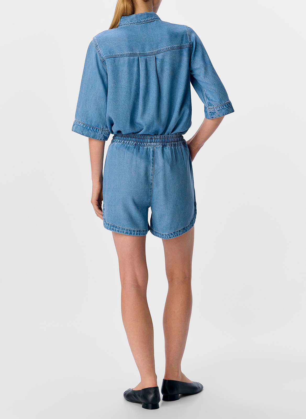 Cargoshort van jeans Blauw