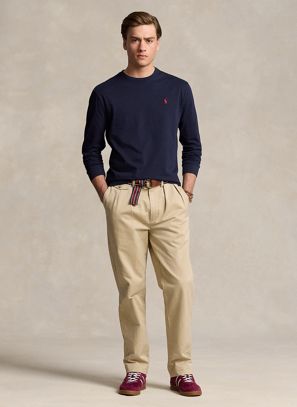 T-shirt col rond en coton POLO RALPH LAUREN Bleu