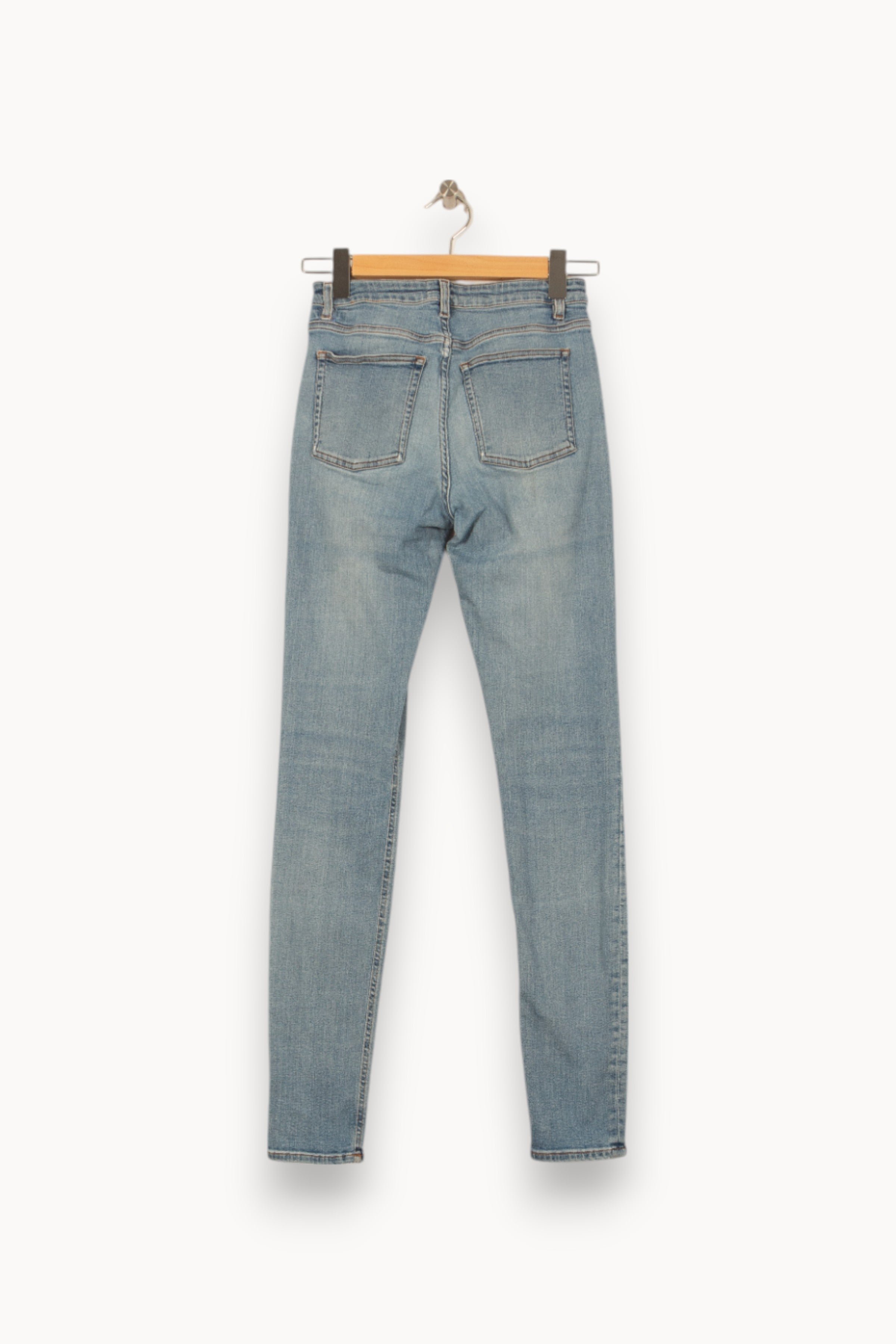 Cropped slim jeans with studs ACNE STUDIOS - Seconde Main Blue