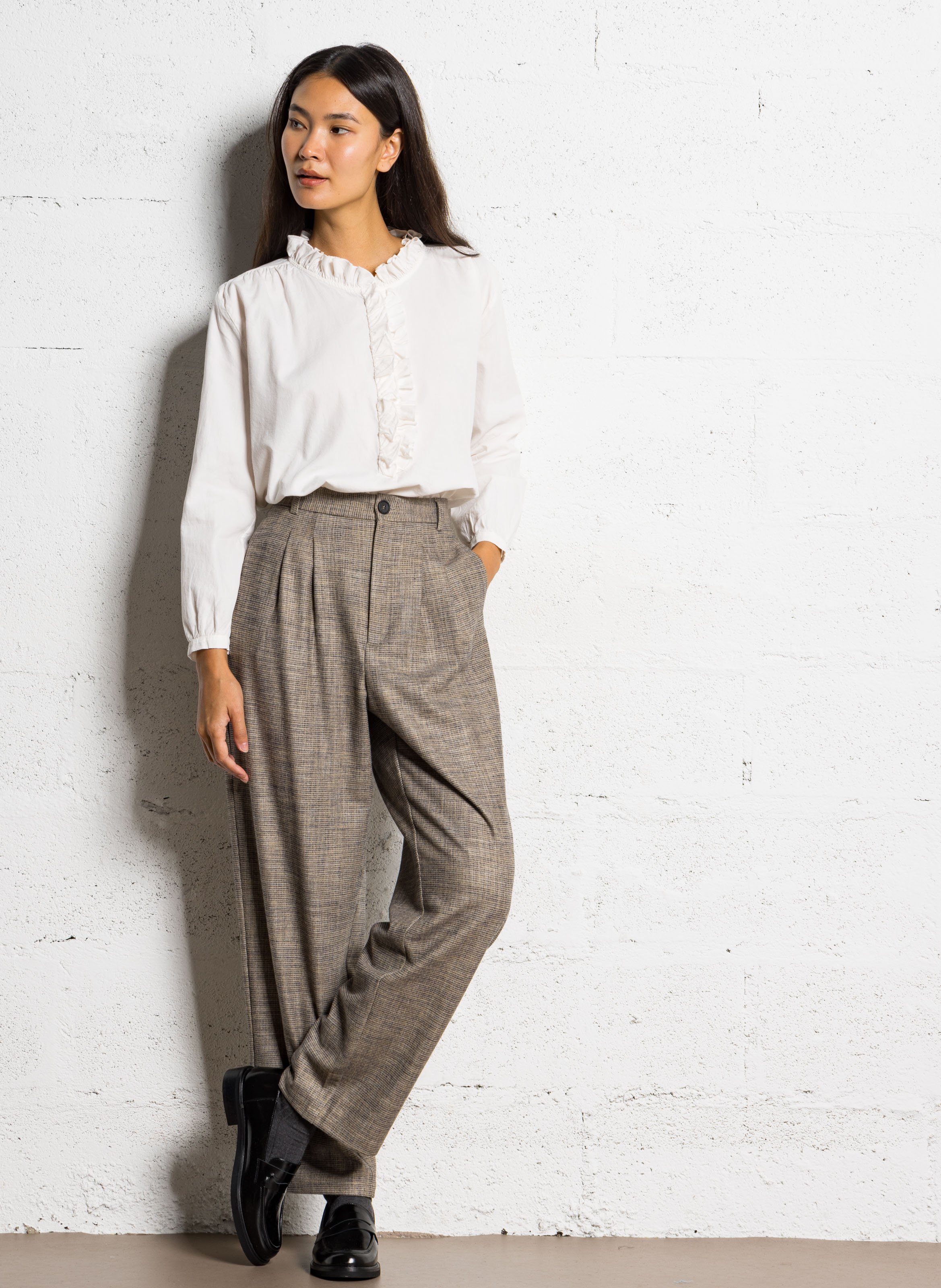 Straight cotton blouse BELLA JONES White