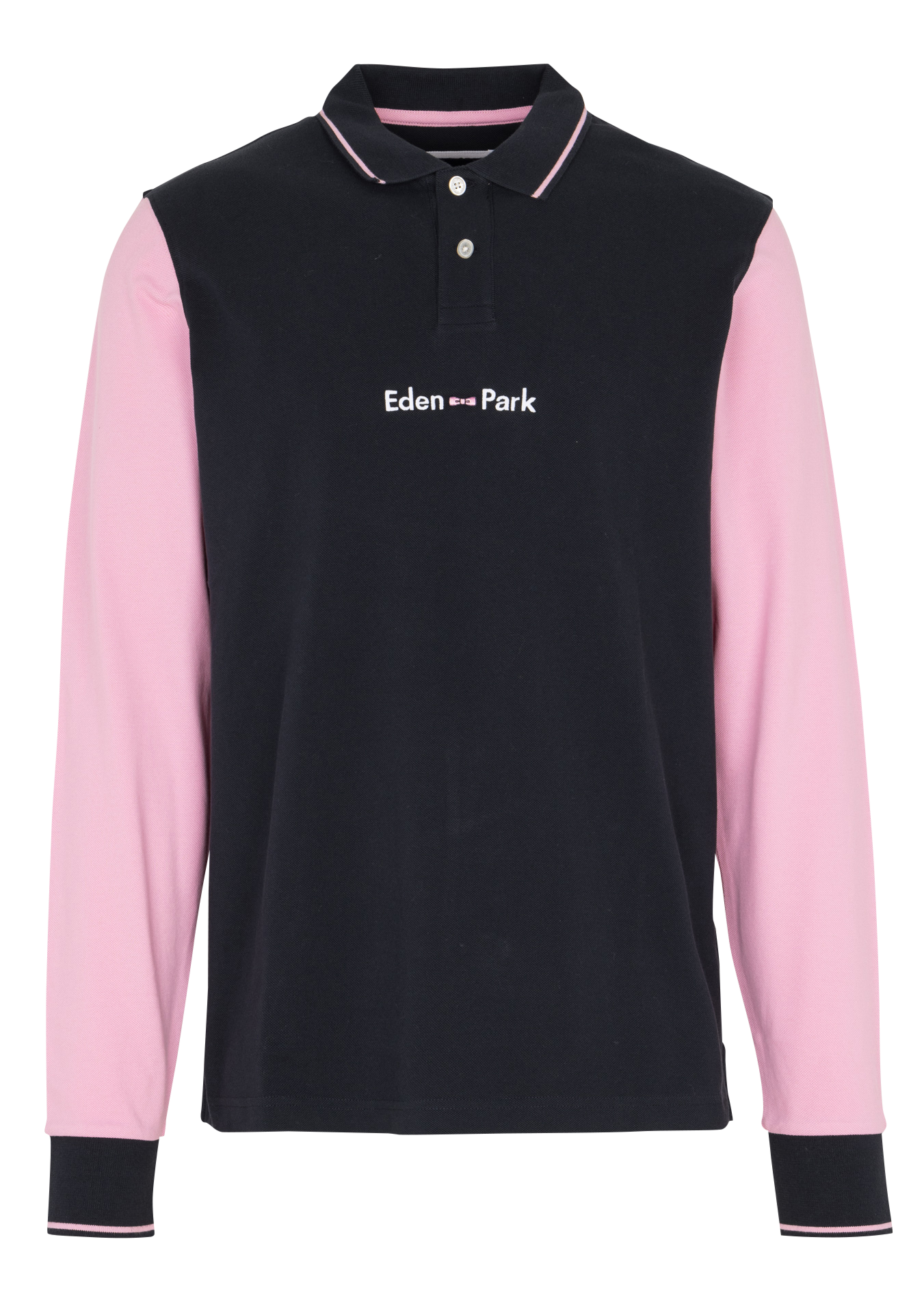 Polo manches longues en coton EDEN PARK Bleu