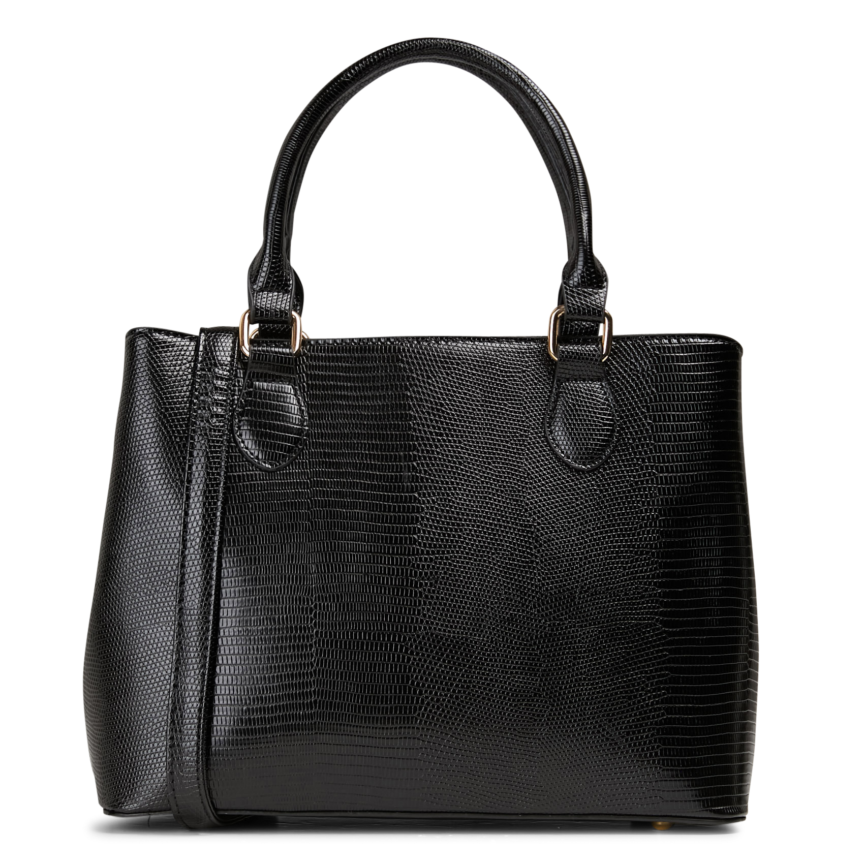 Schoudertas met krokodillenprint AU PRINTEMPS PARIS Zwart