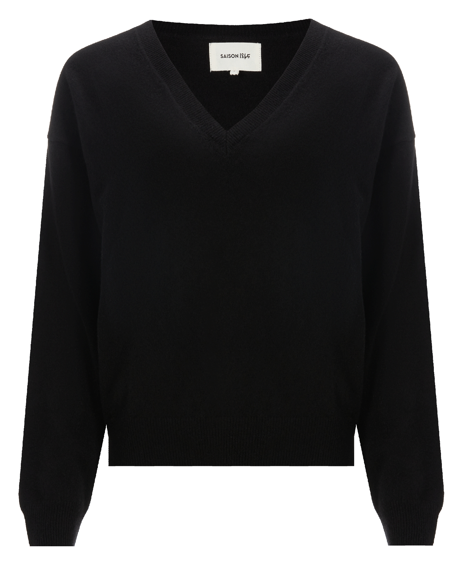 Pull col V en cachemire SAISON 1865 Noir