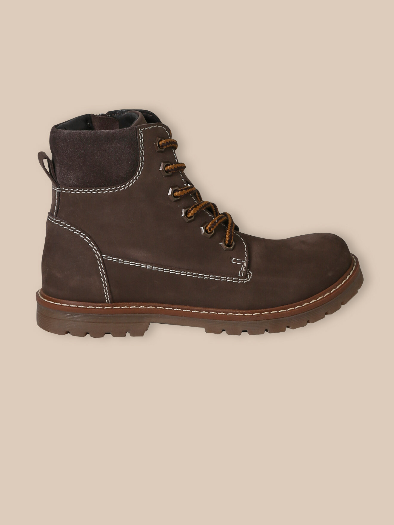 High leather mid-calf boots CYRILLUS Brown