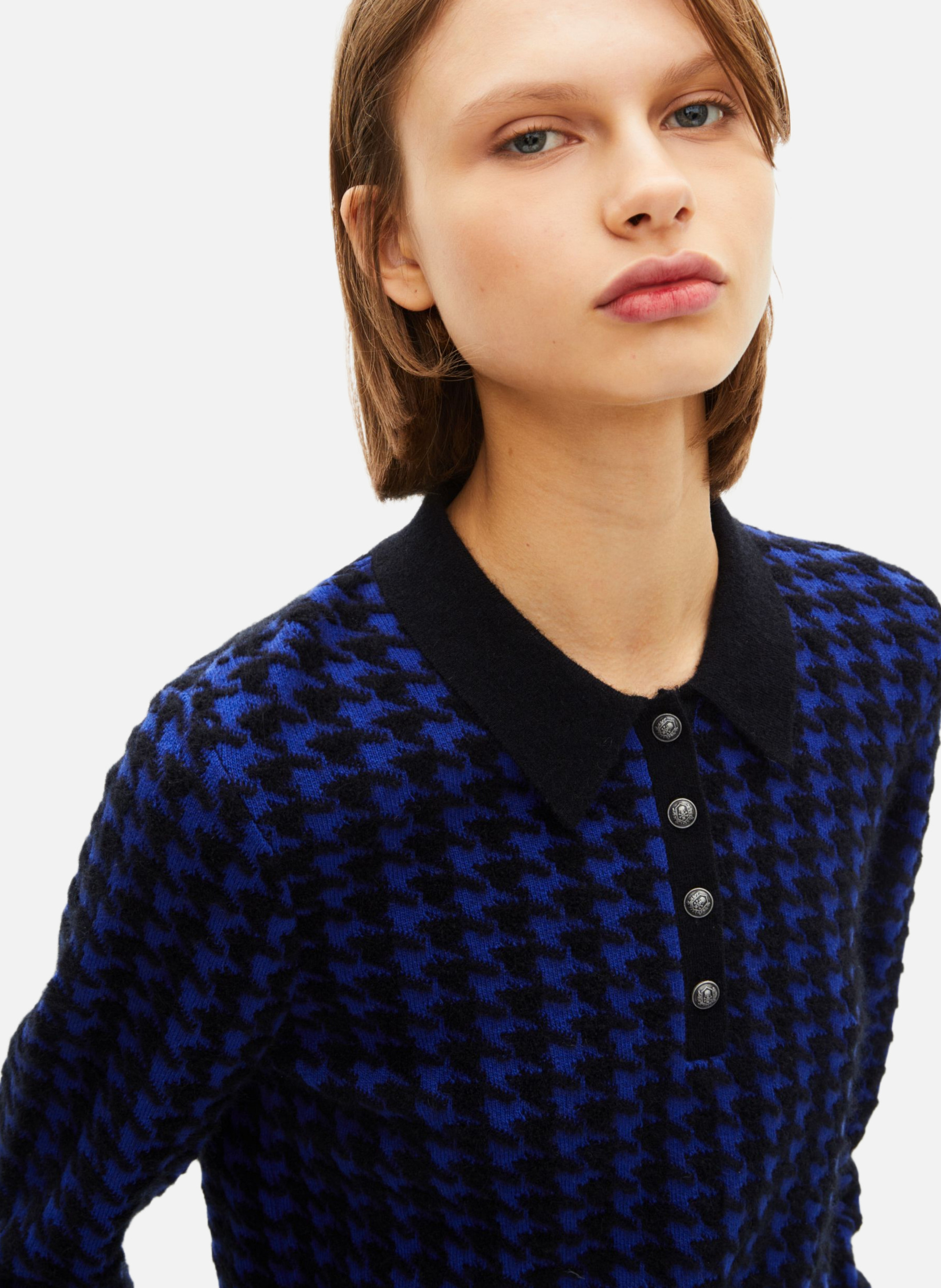 Houndstooth polo neck sweater THE KOOPLES Black