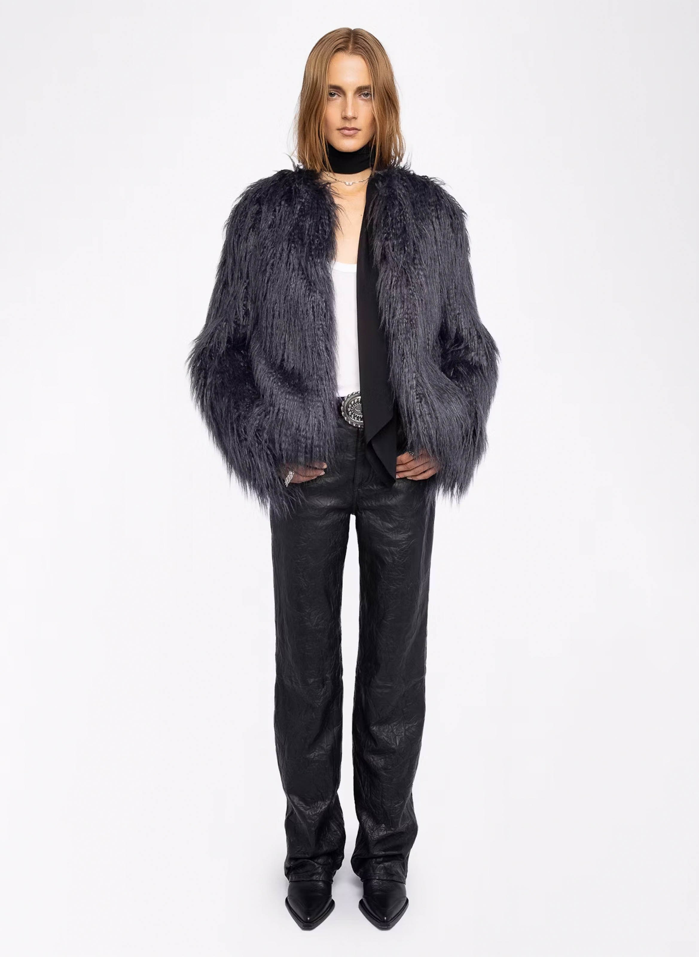 Manteau col rond ZADIG&VOLTAIRE Gris