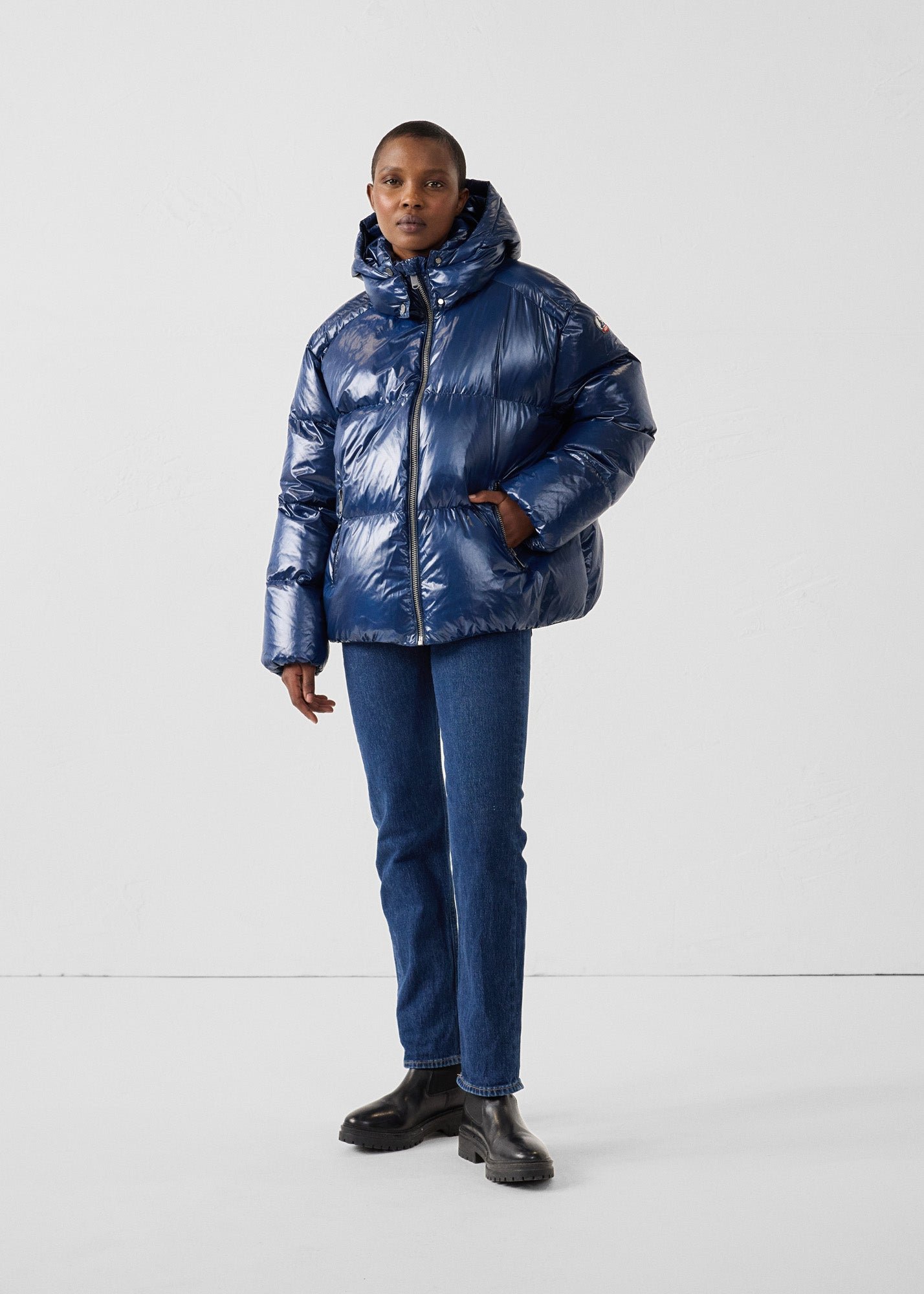 Shiny extreme cold puffer jacket JOTT Blue