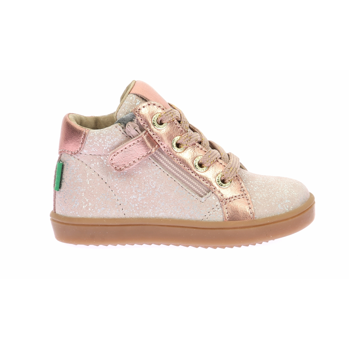 Low leather trainers KICKERS Pink
