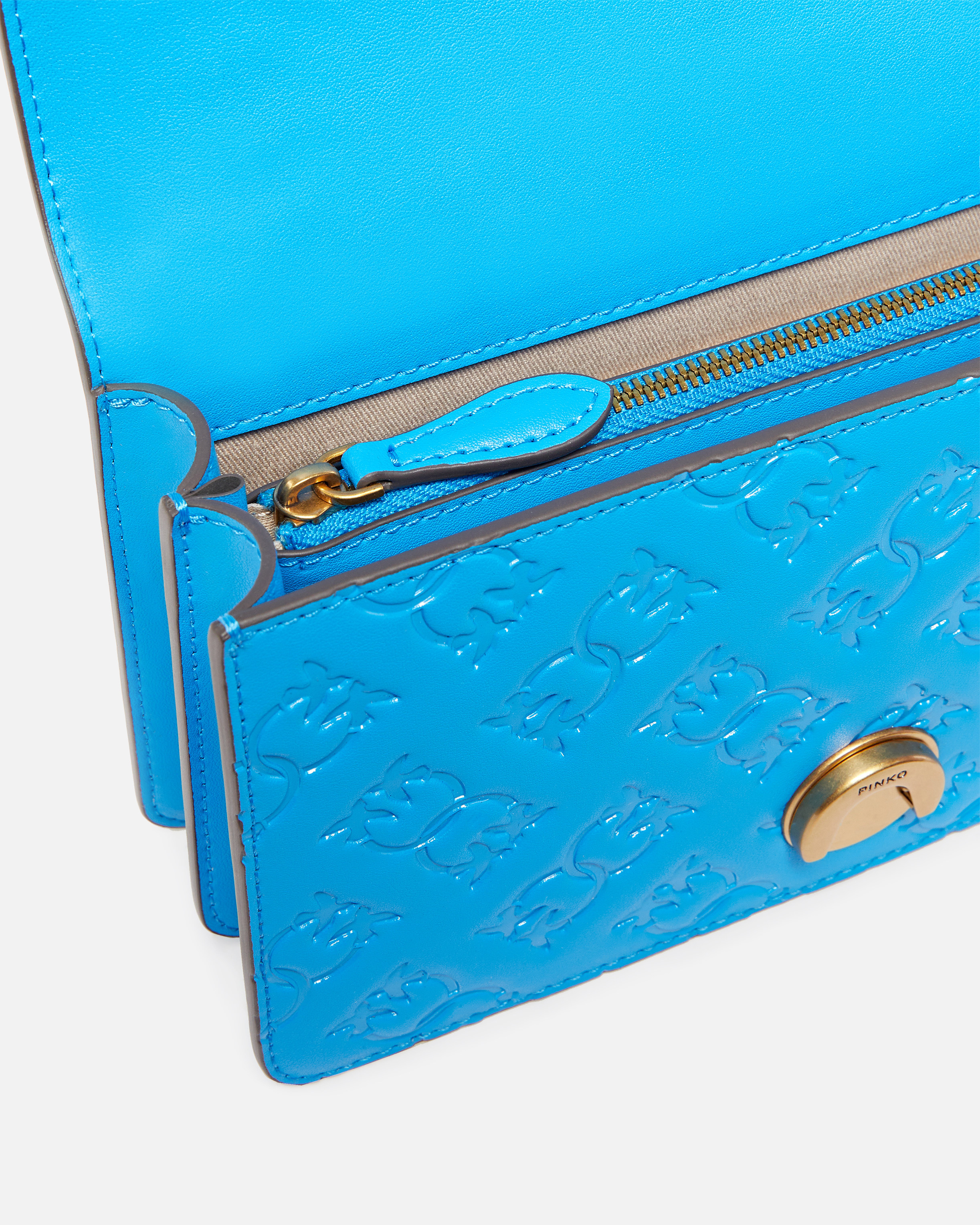 Mini shoulder bag with embossed logo love bag PINKO Multicolored