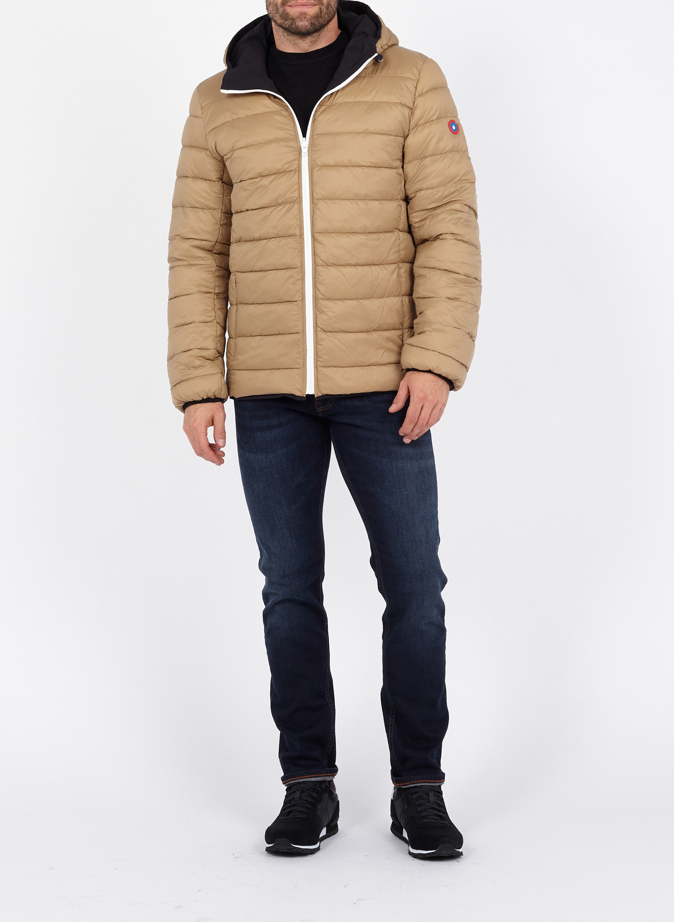 Wende-Daunenjacke mit Stehkragen FLOTTE Beige