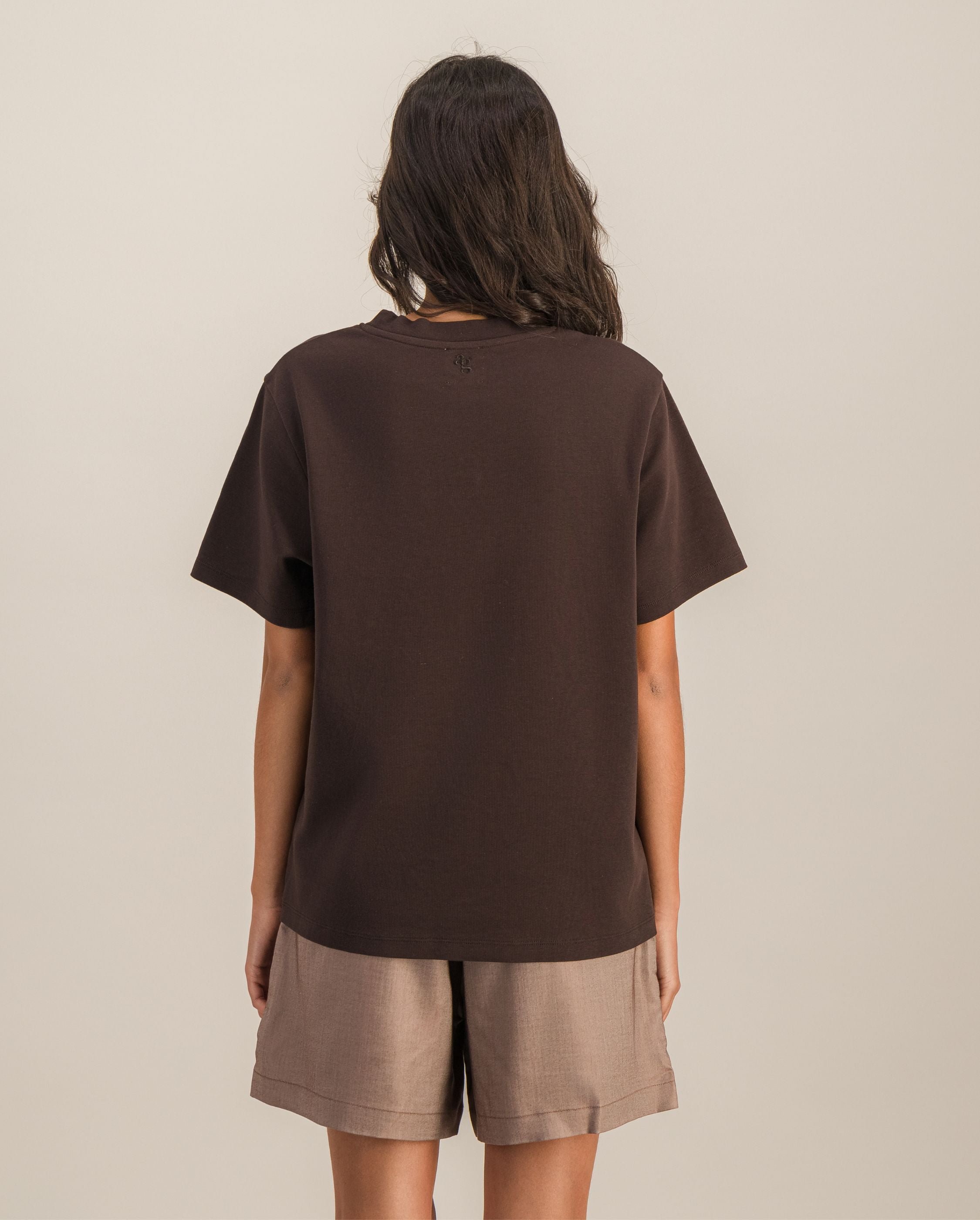Women's organic cotton t-shirt, chocolate ANGARDE Brown