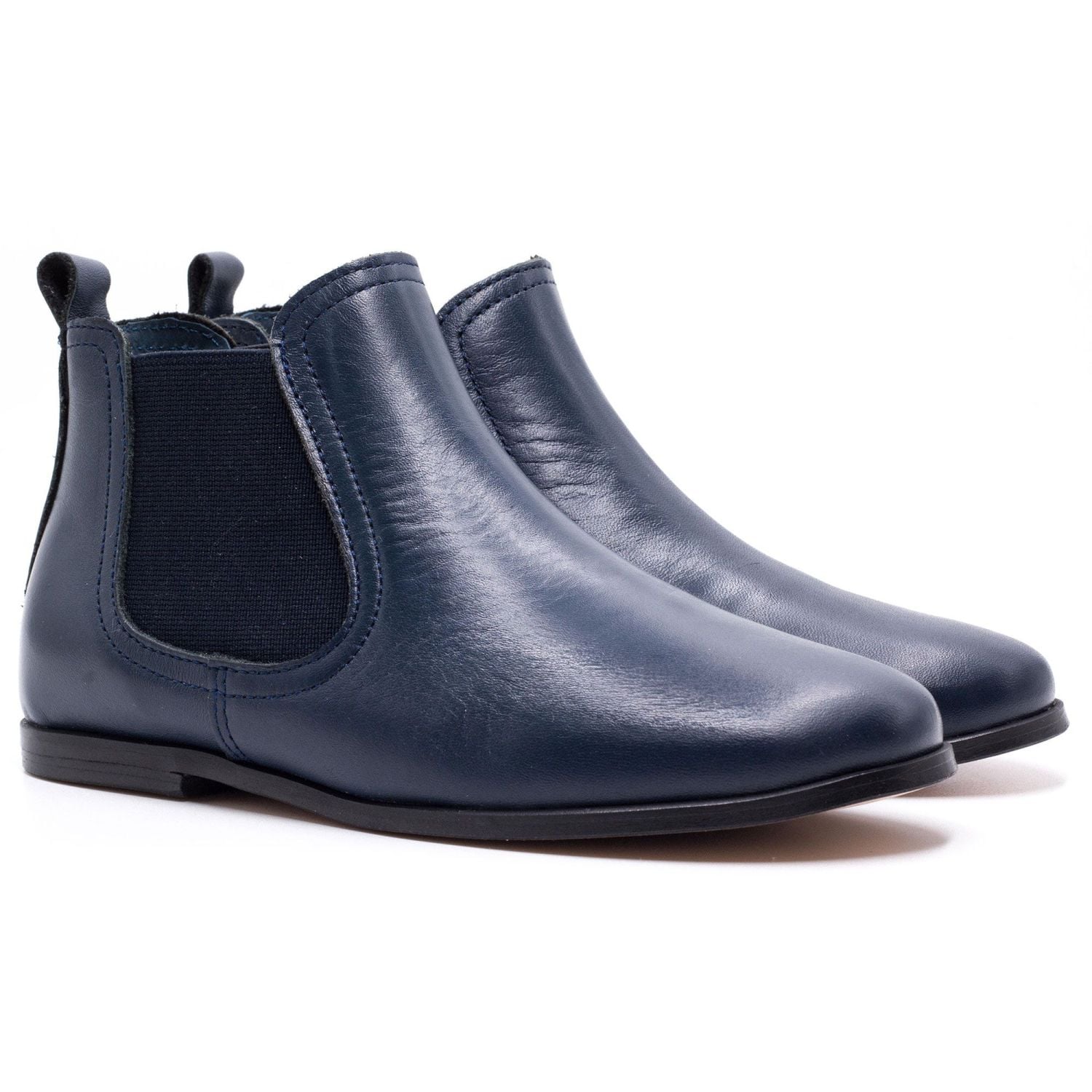 Chelsea boots cuir bleu marine Boni & Sidonie Bleu