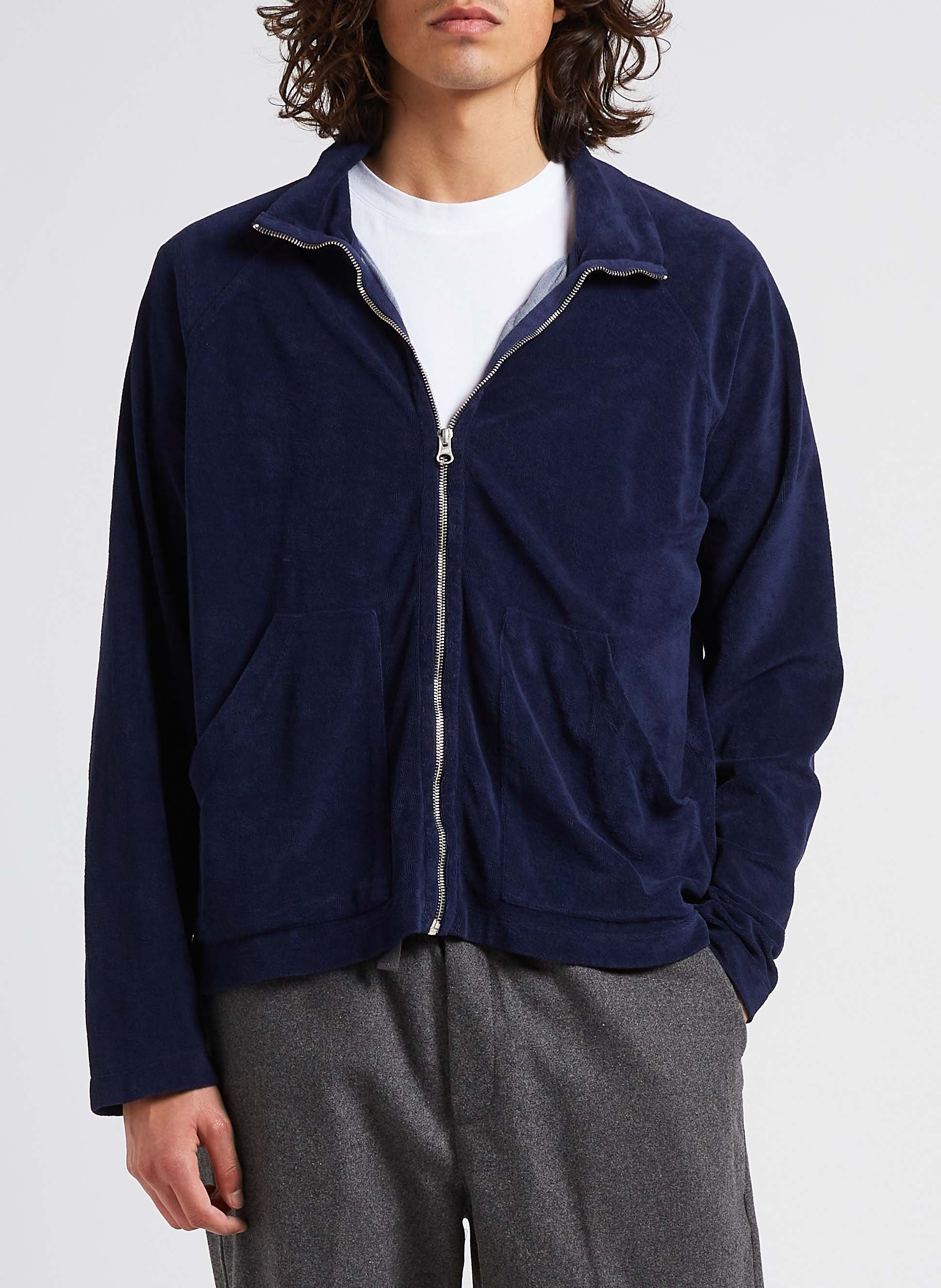 Regular-fit zip-up cotton jacket HARTFORD Blue