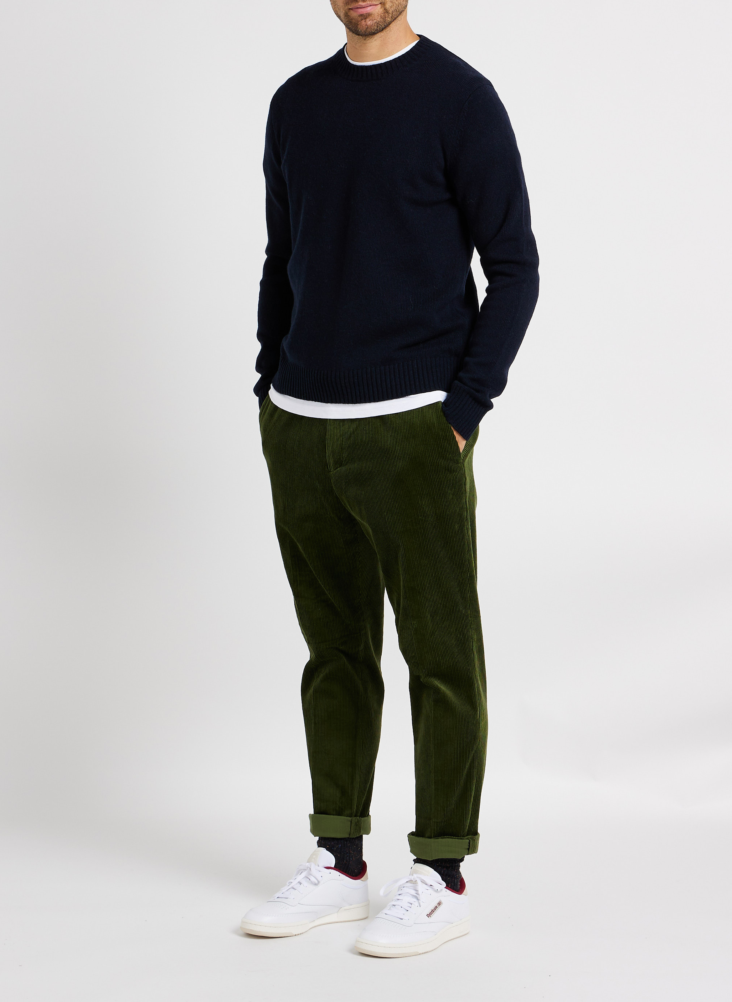 Slim-fit trui van wolmix met ronde hals SAMSOE SAMSOE Blauw