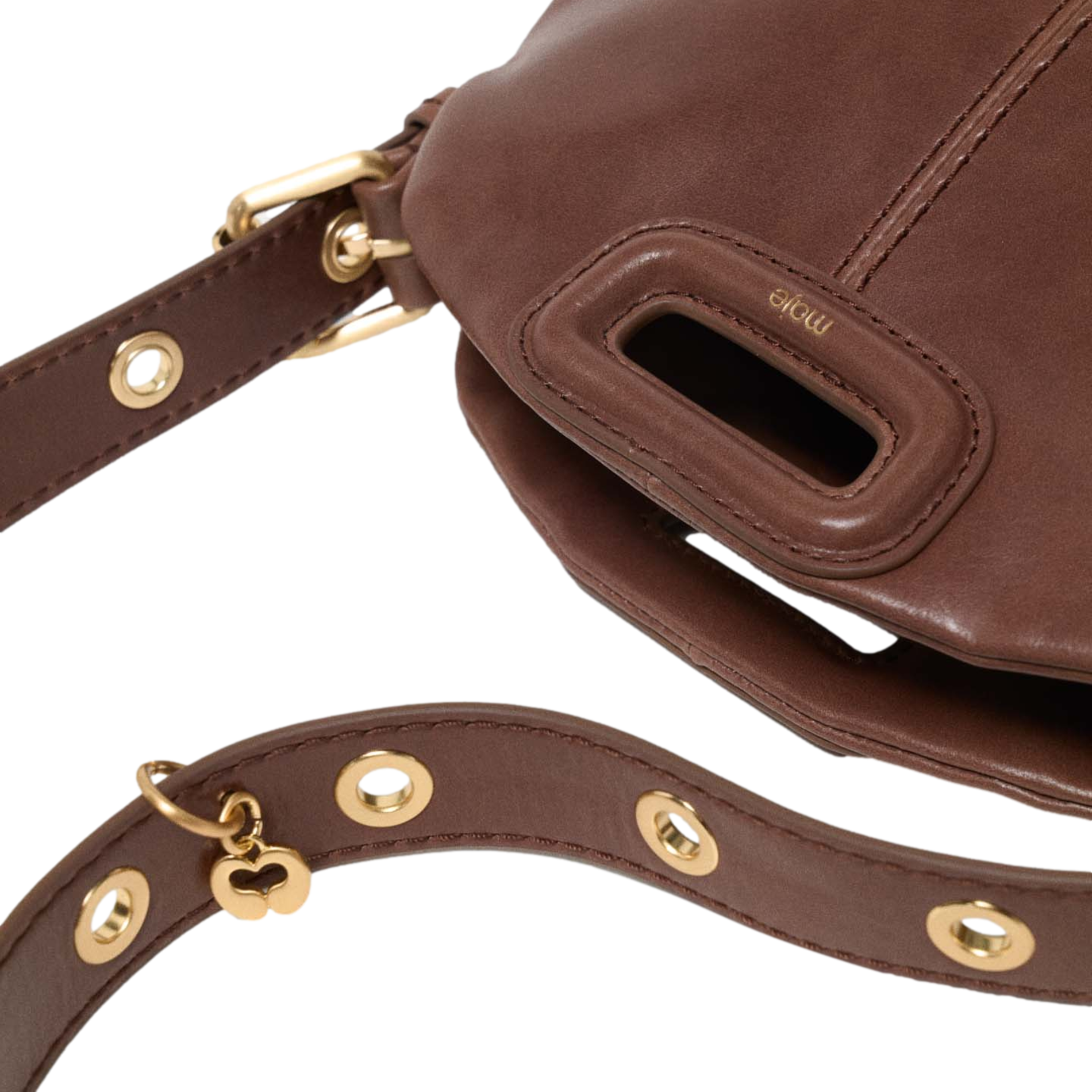 Leren clutch MAJE Bruin