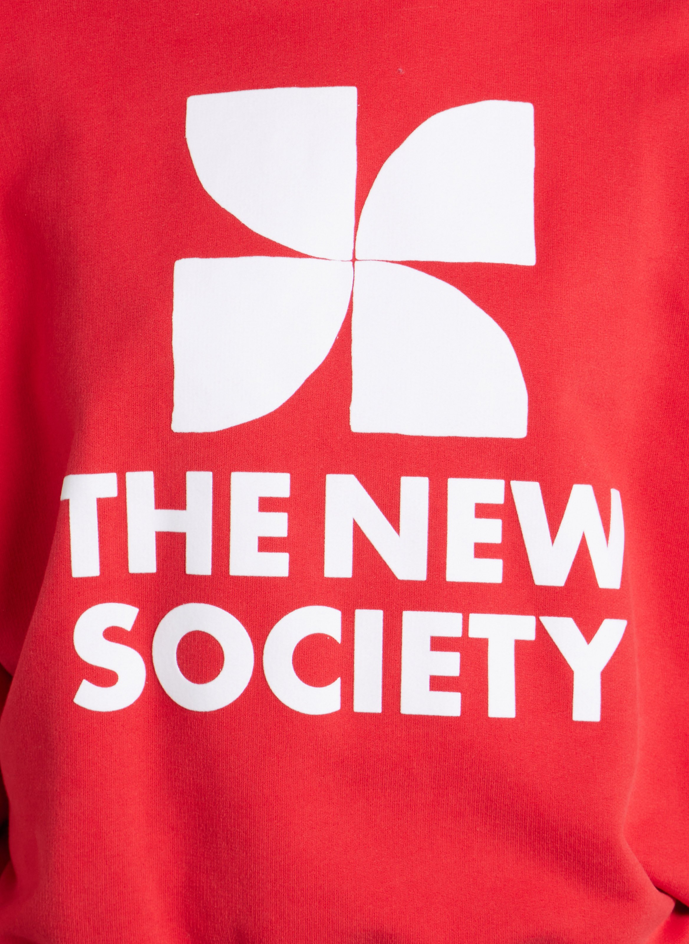 Oversized cotton sweatshirt with round neck THE NEW SOCIETY Red