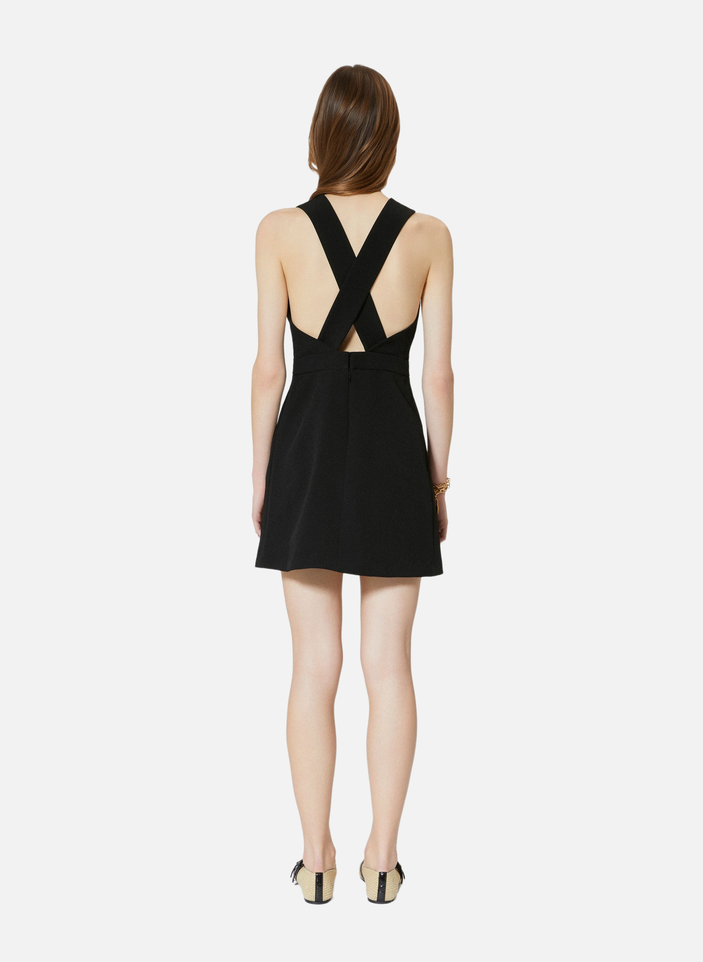 Short dress with criss-cross back THE KOOPLES Black