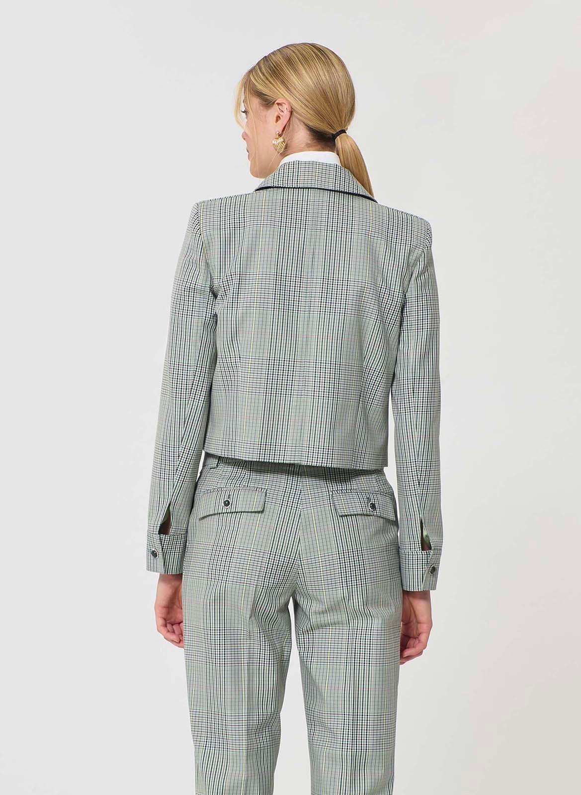 Veste courte droite imprimée TARA JARMON Vert