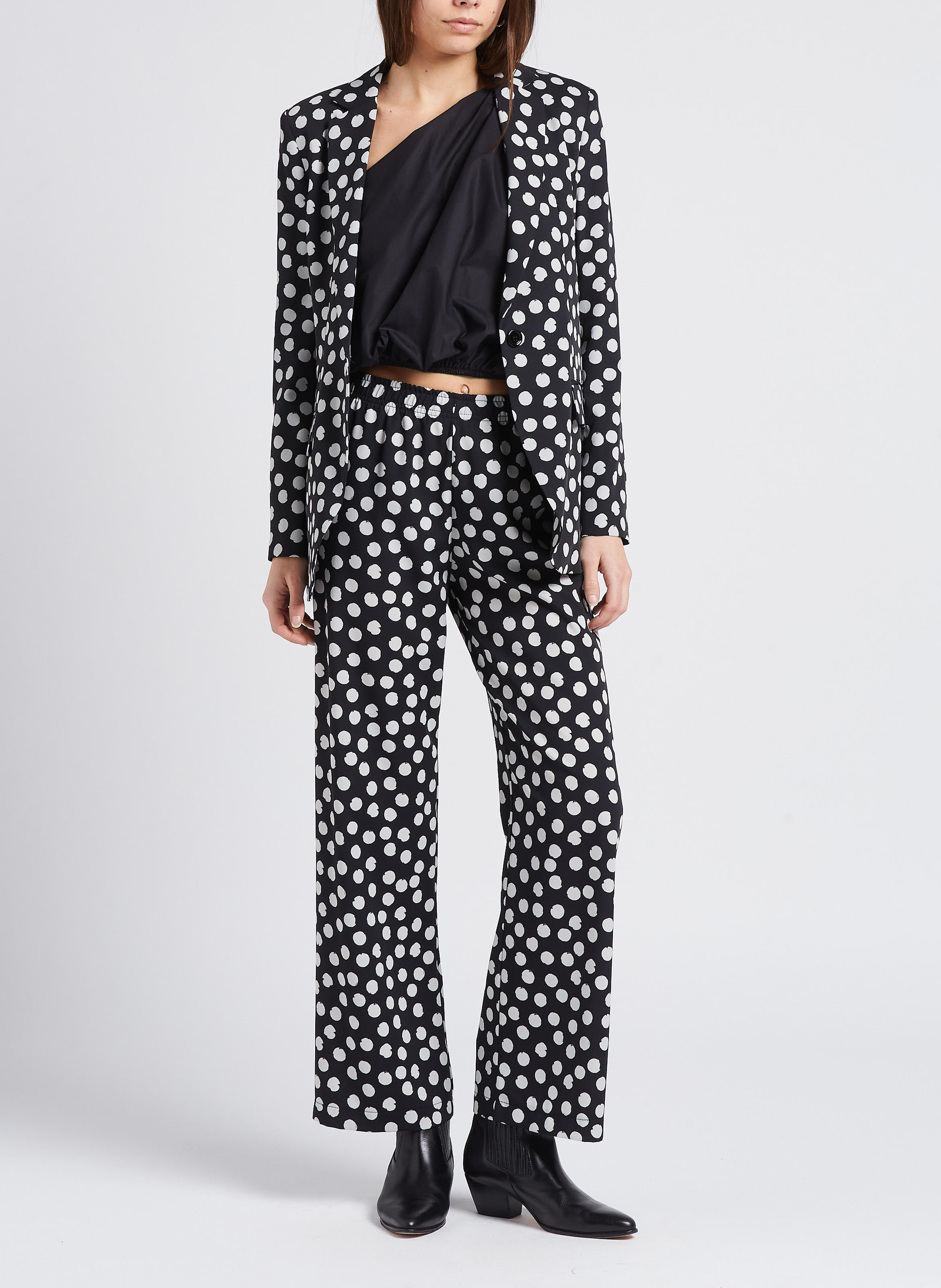 Veste de tailleur ajustée à pois IMPERIAL Noir